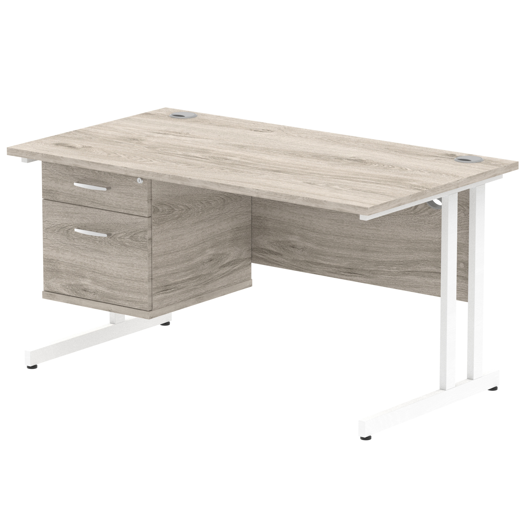 Grey Oak / White Frame