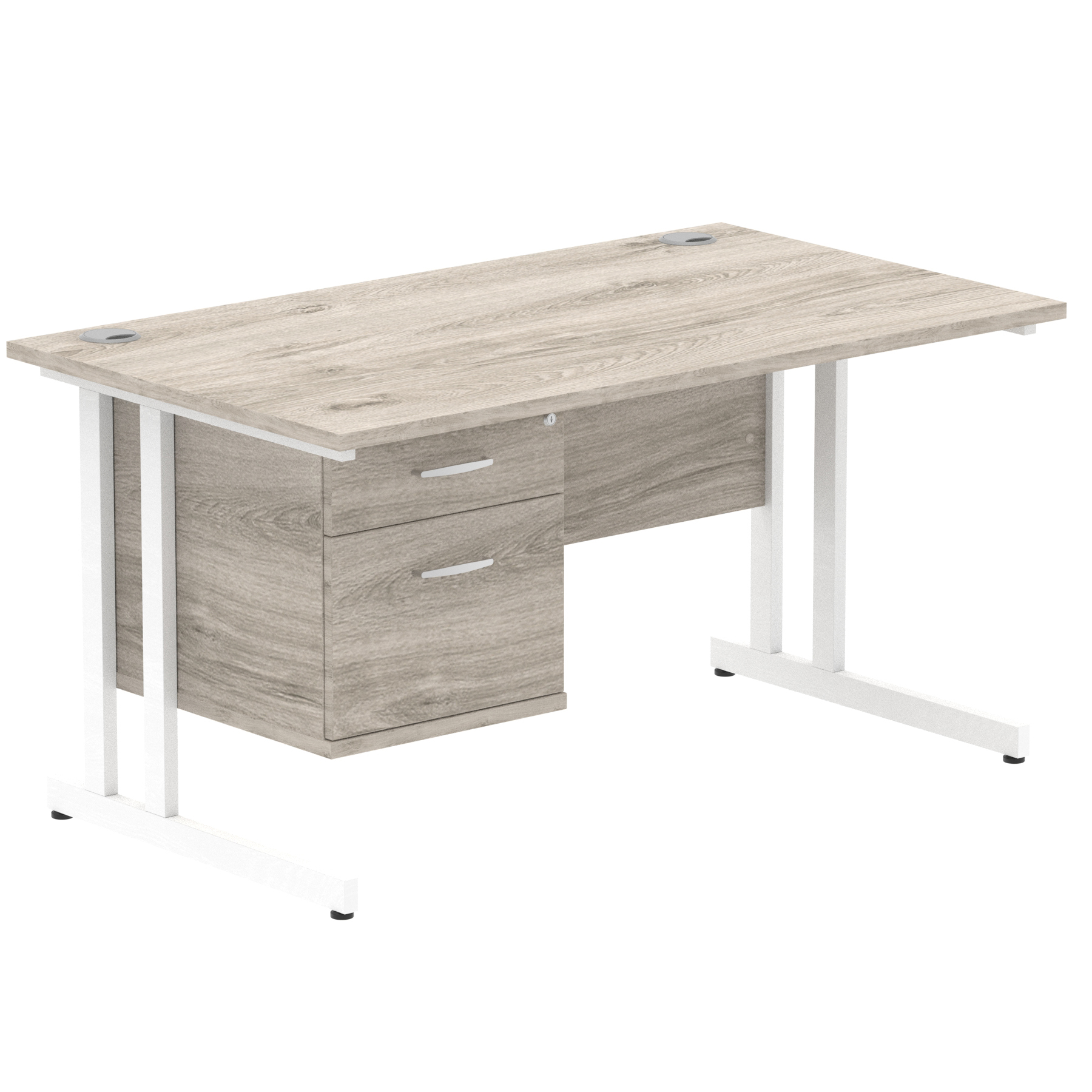 Grey Oak / White Frame