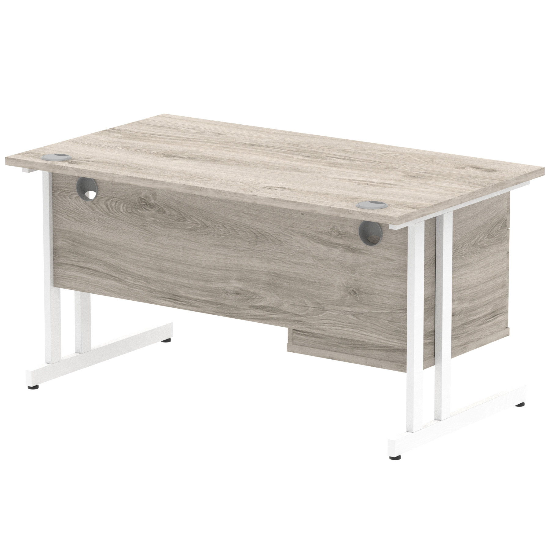 Grey Oak / White Frame