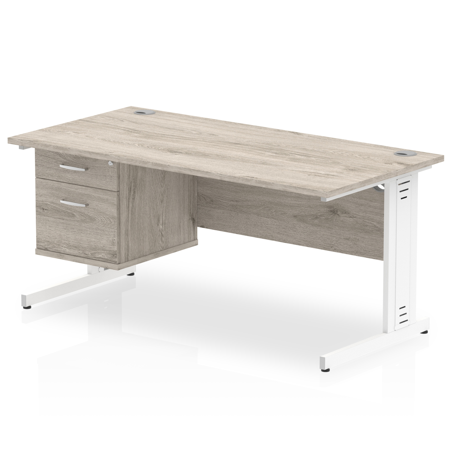 Grey Oak / White Frame