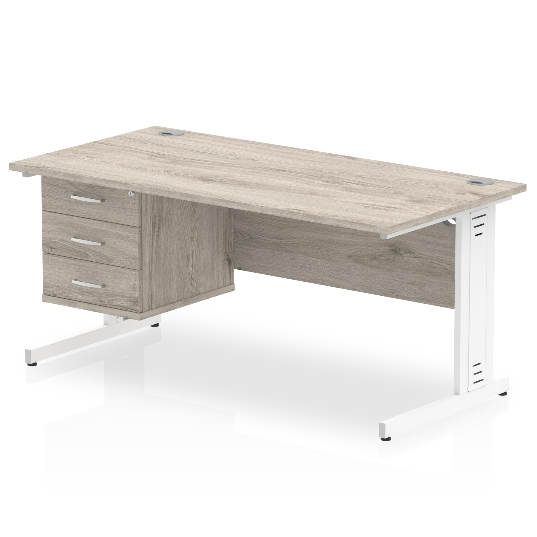 Grey Oak / White Frame