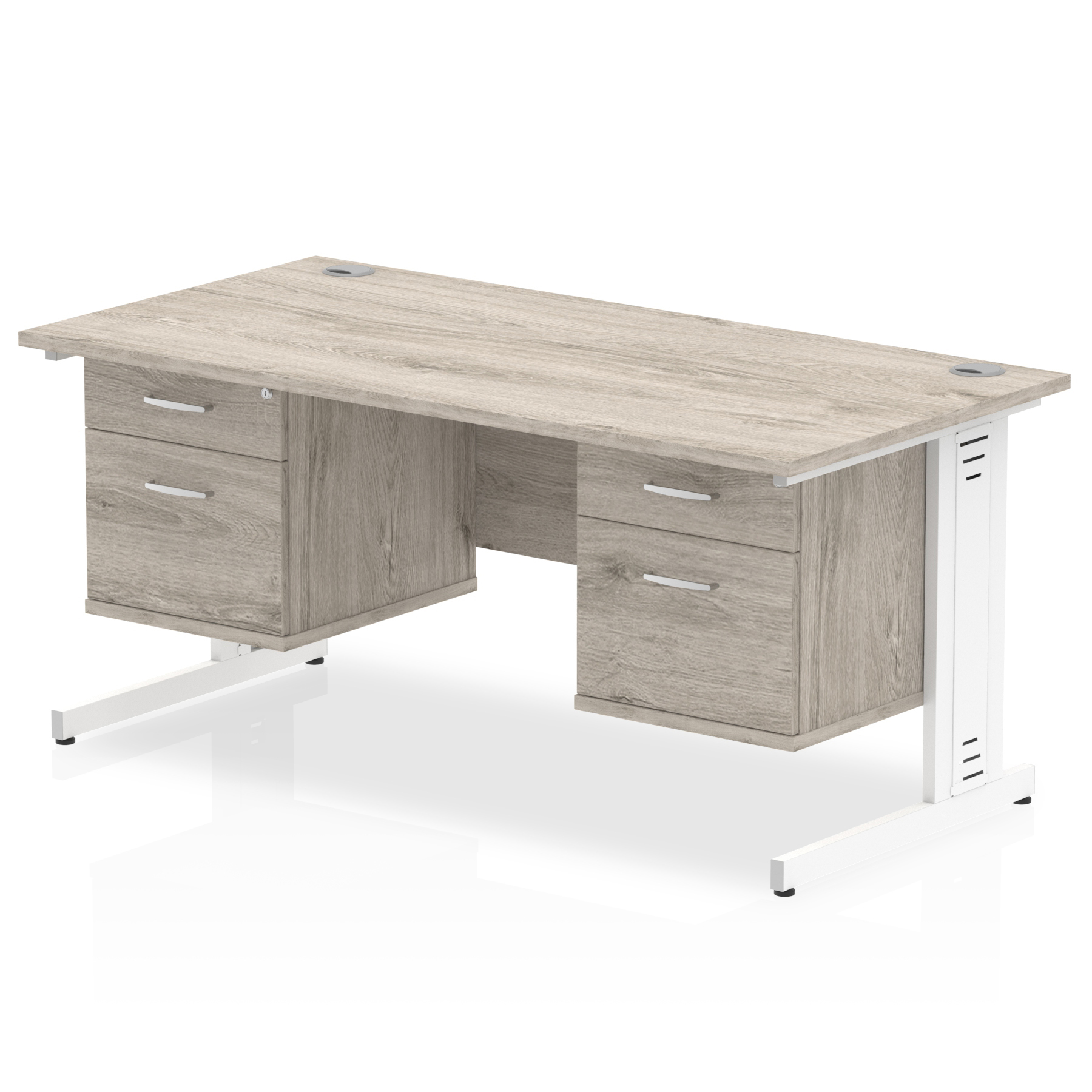Grey Oak / White Frame