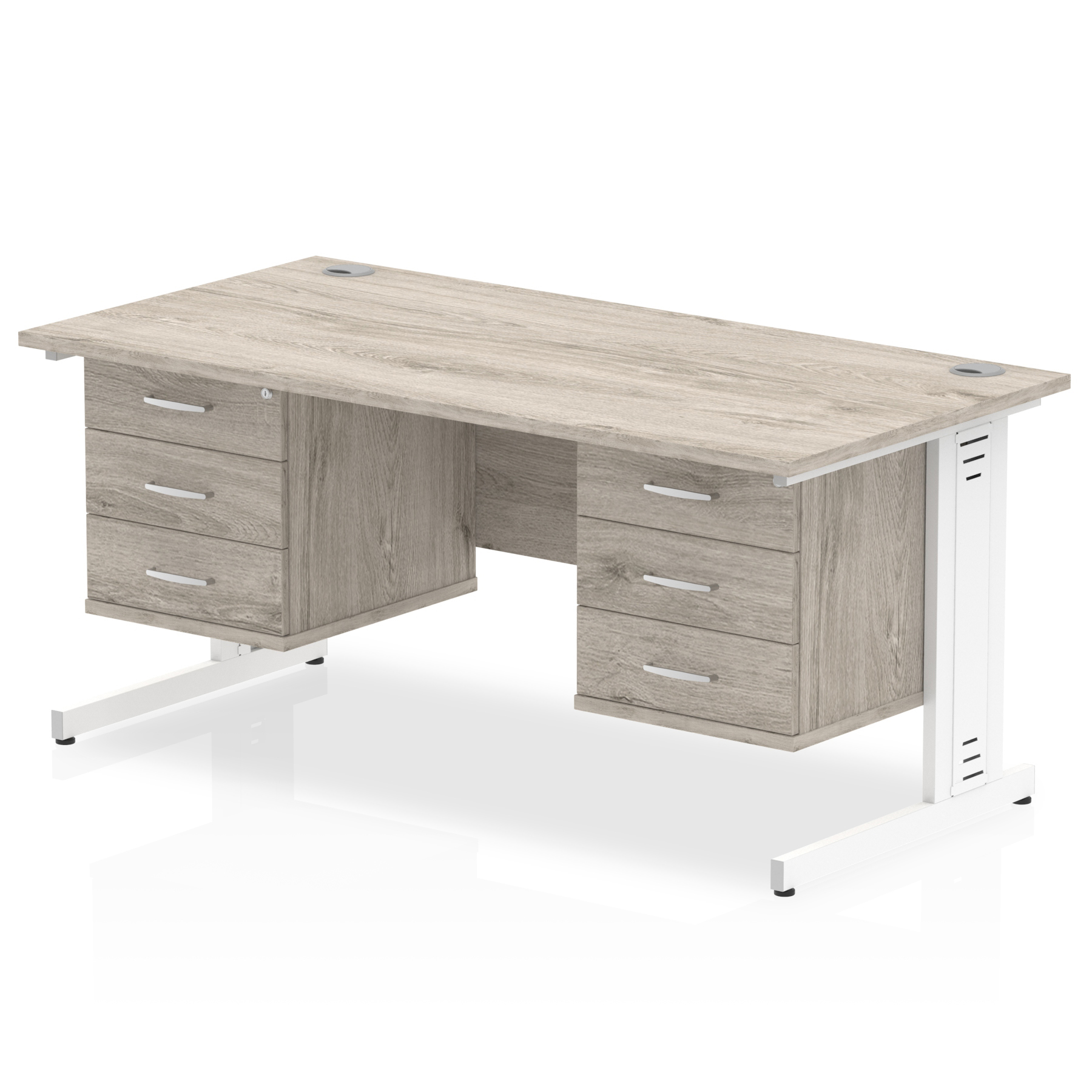 Grey Oak / White Frame