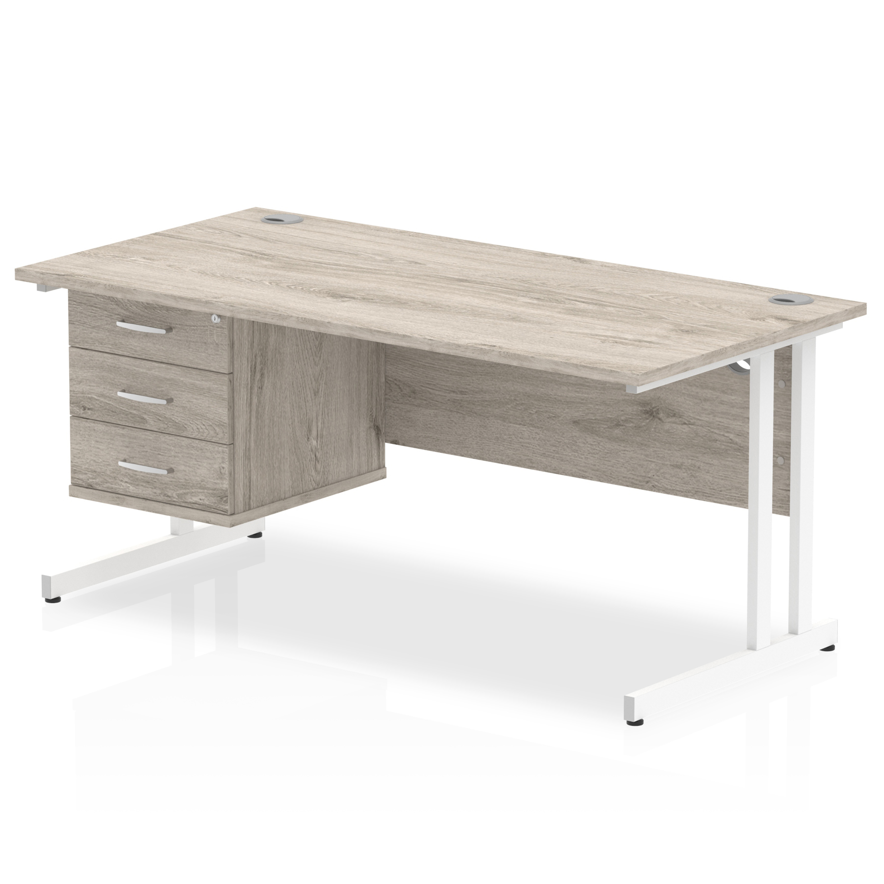 Grey Oak / White Frame