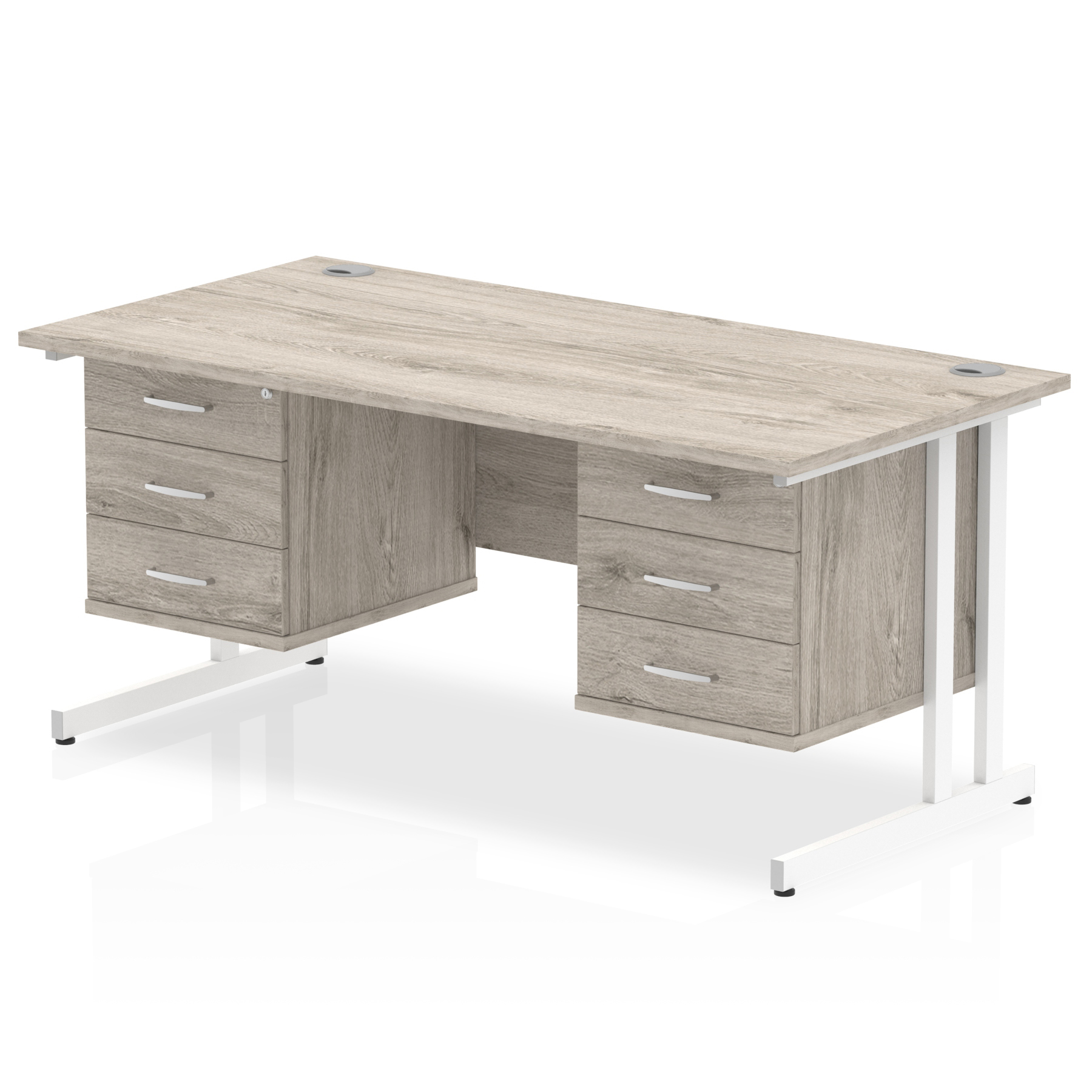 Grey Oak / White Frame