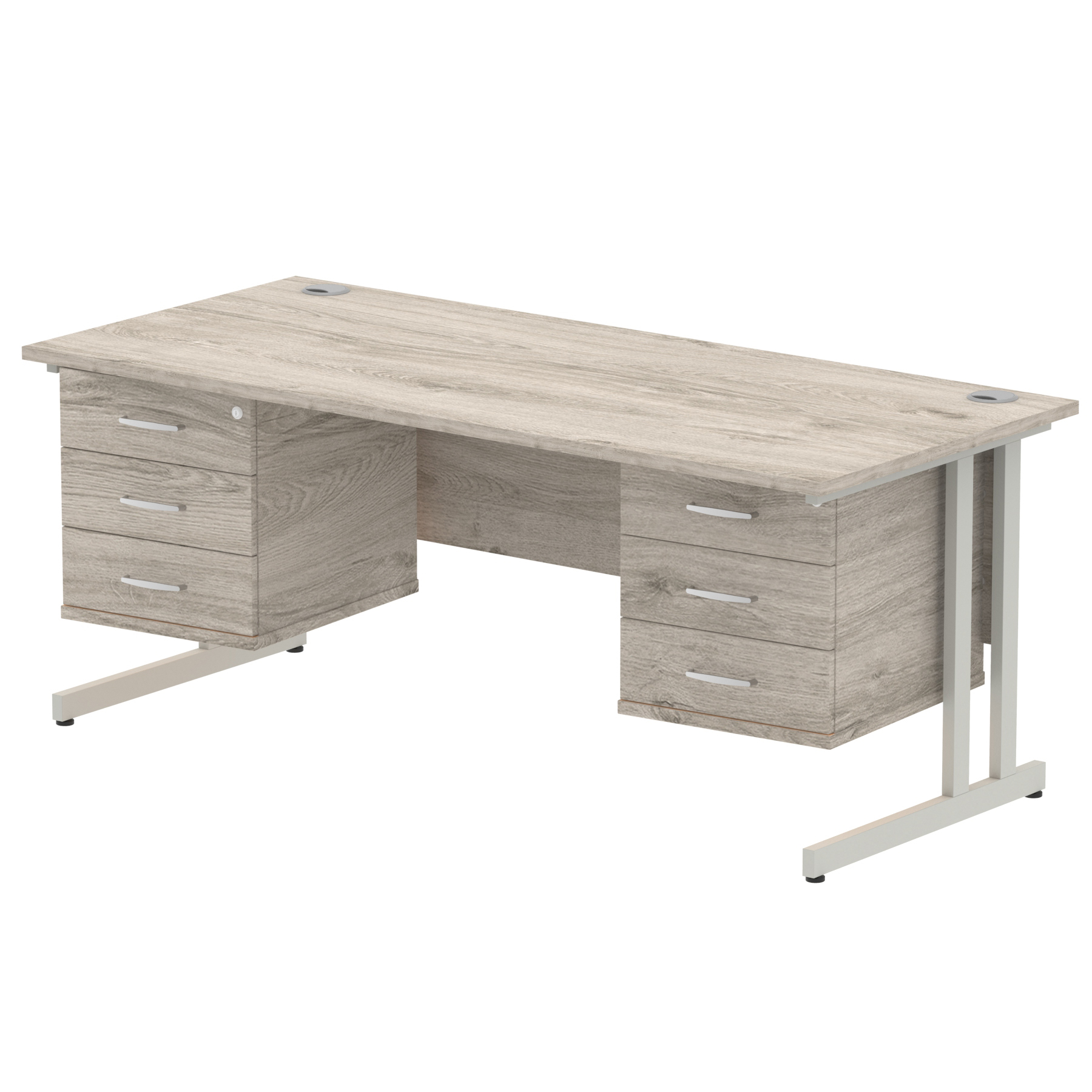 Grey Oak / Silver Frame