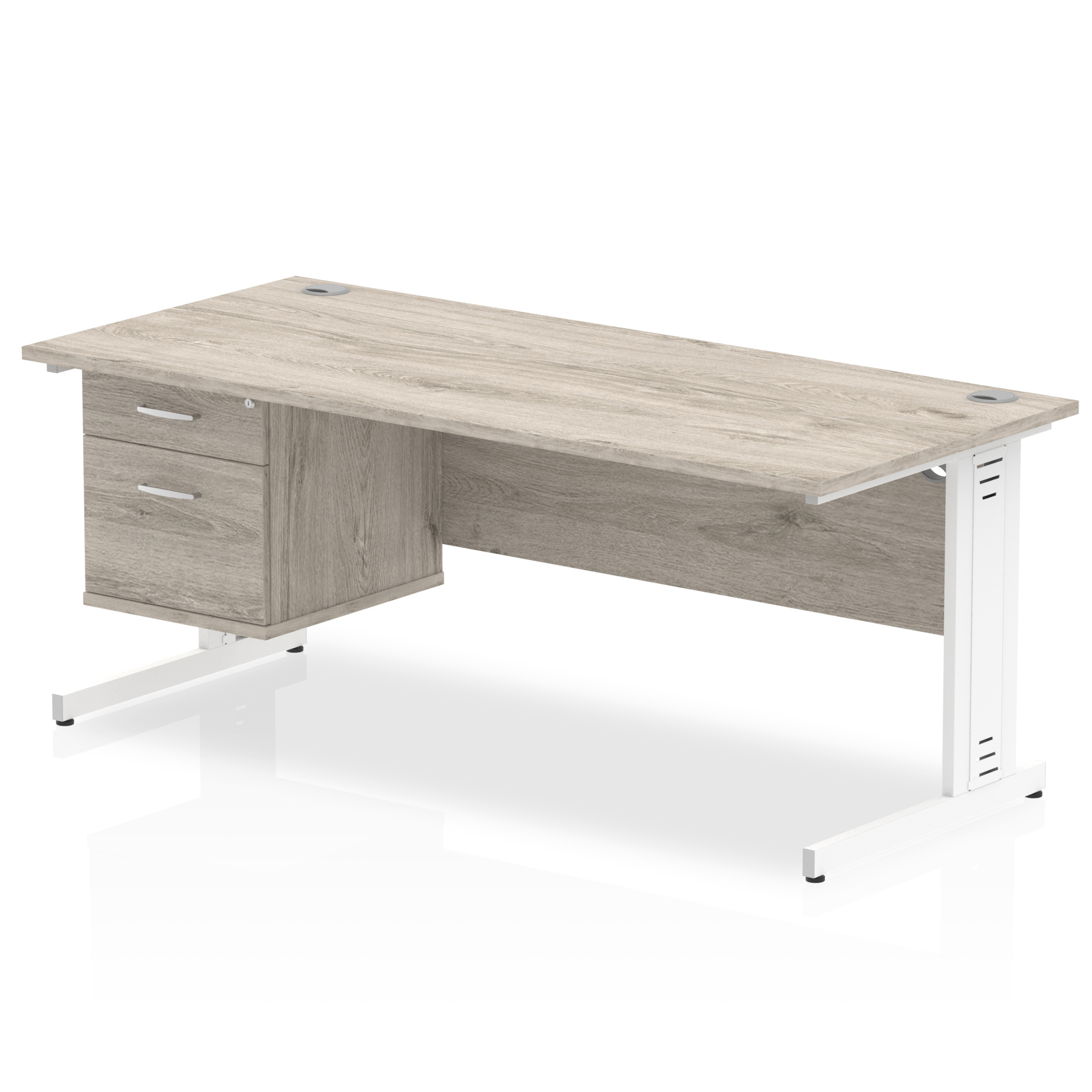 Grey Oak / White Frame