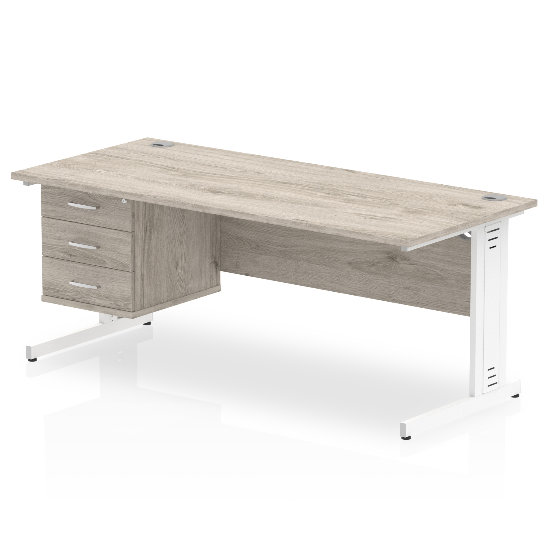 Grey Oak / White Frame