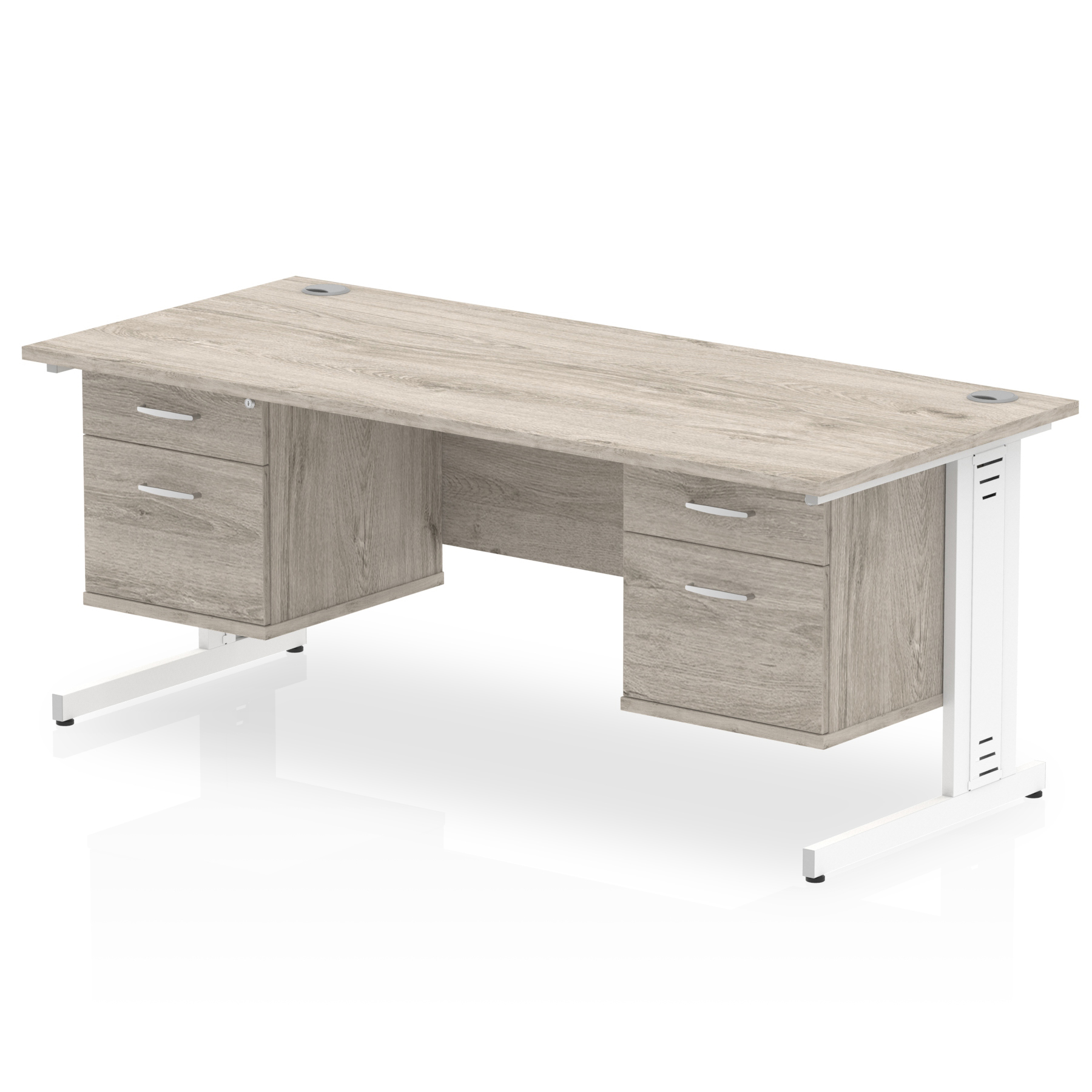 Grey Oak / White Frame