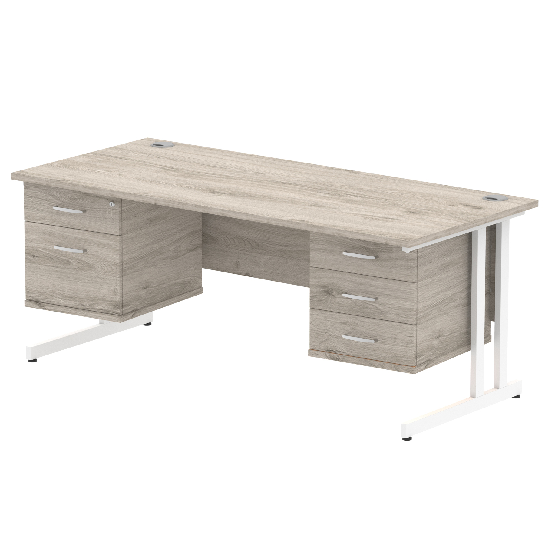 Grey Oak / White Frame