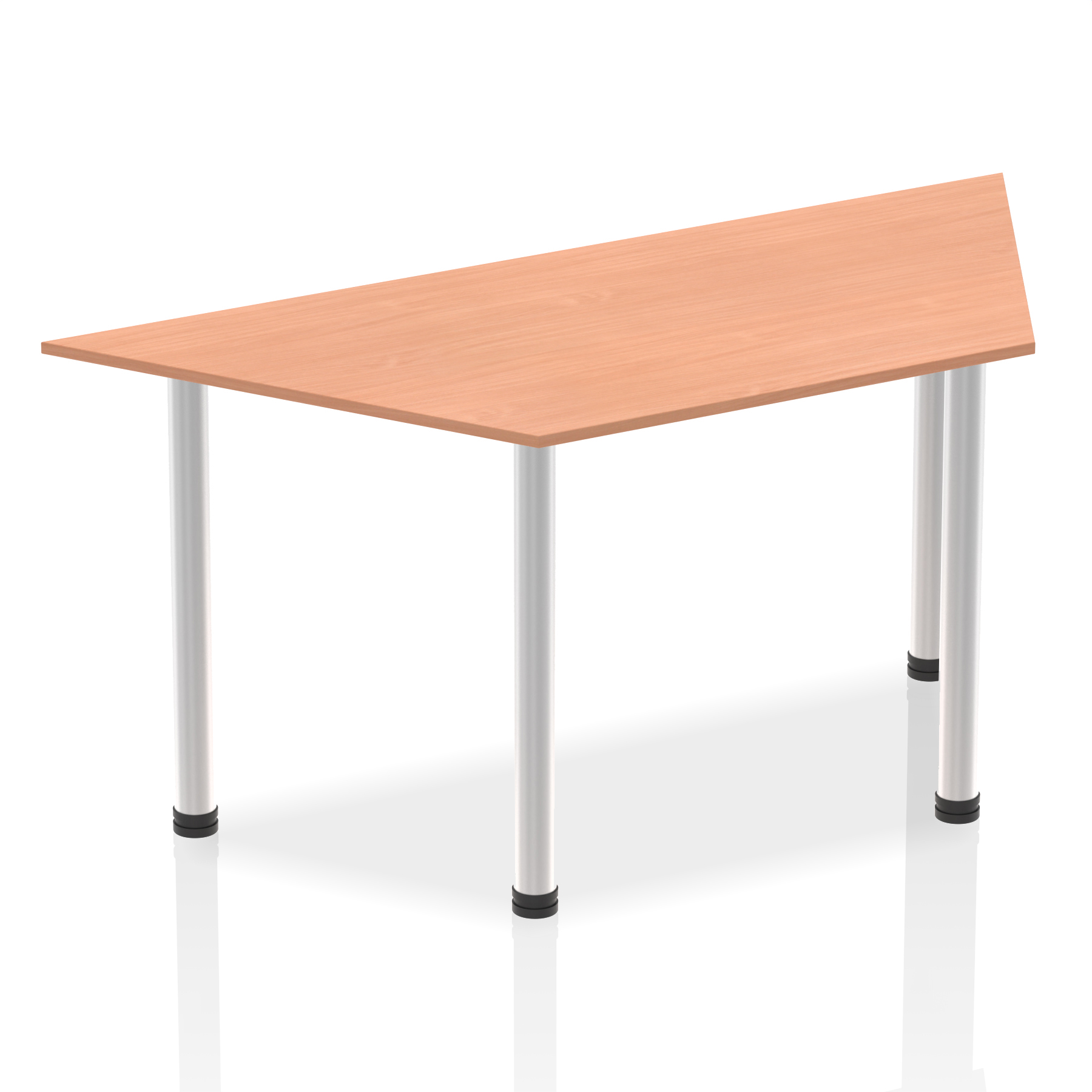 Impulse Trapezium Table With Post Leg — Beech / Aluminium Frame