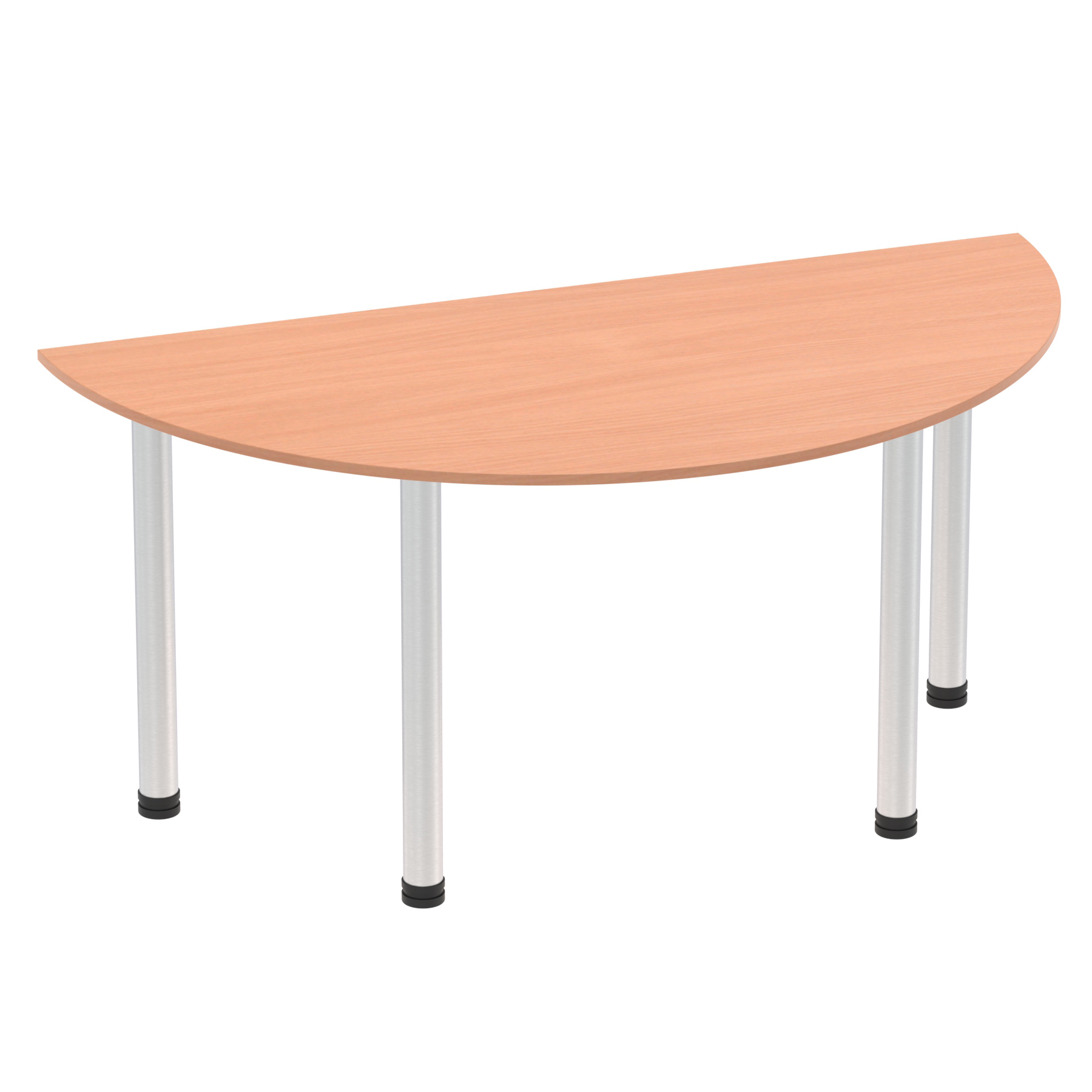 Impulse Semi-Circle Table With Post Leg — Beech / Aluminium Frame