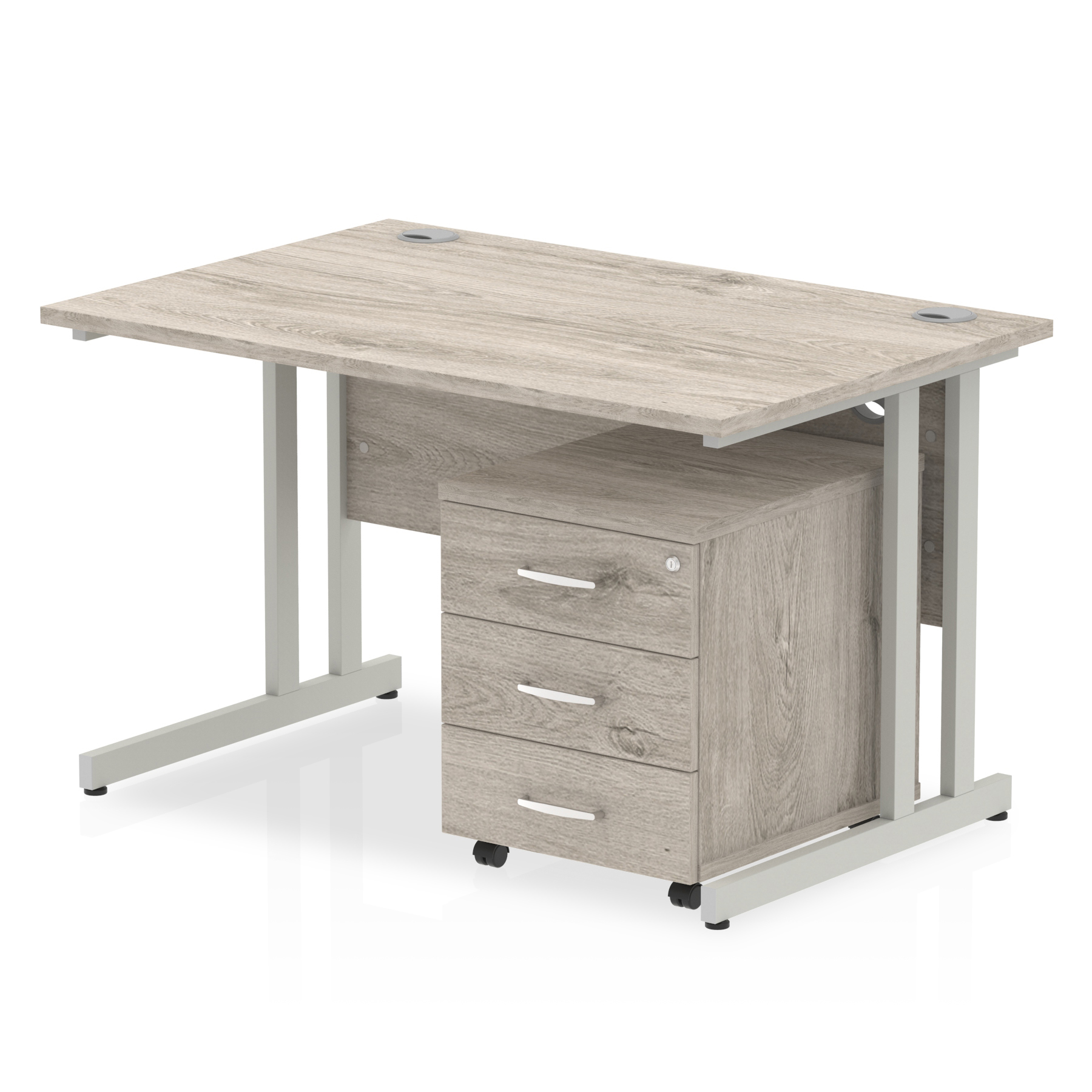 Grey Oak / White Frame