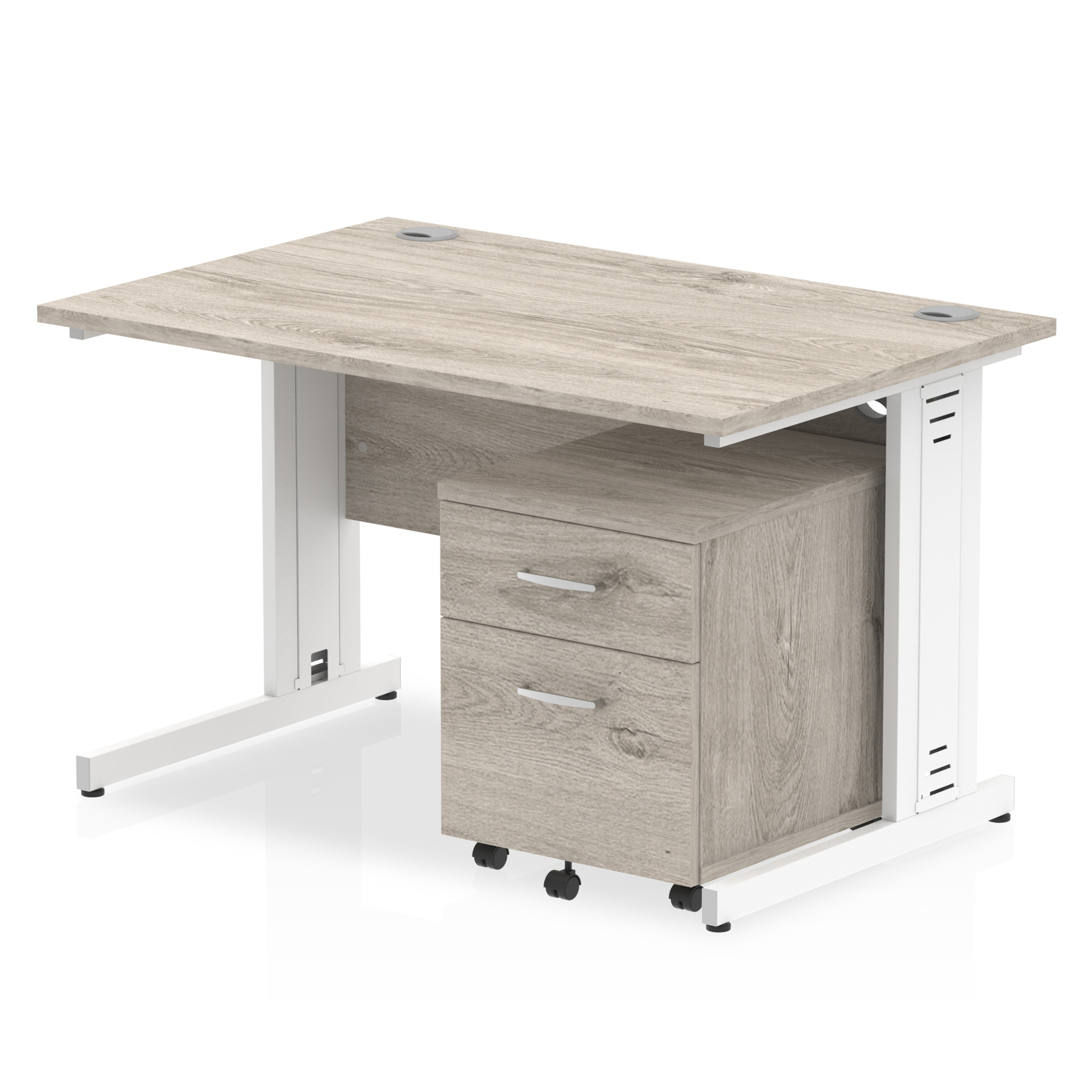 Grey Oak / White Frame