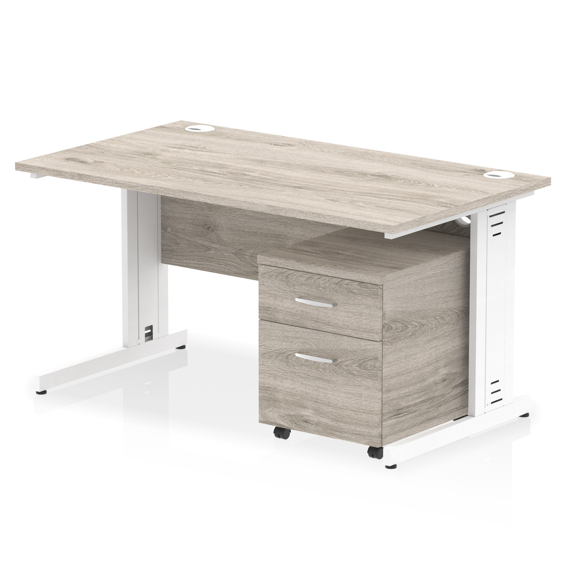 Grey Oak / White Frame