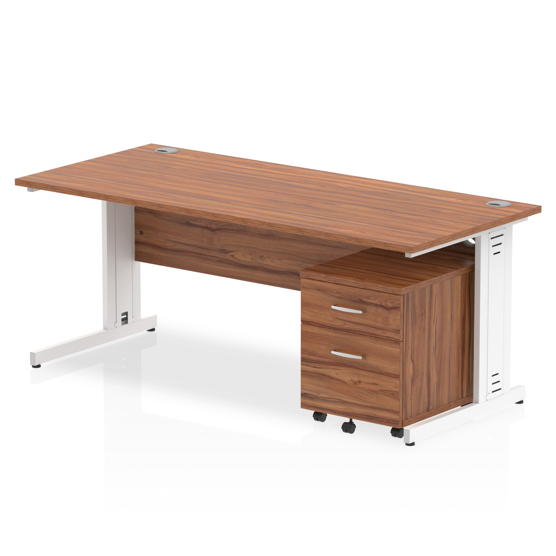 Walnut / White Frame