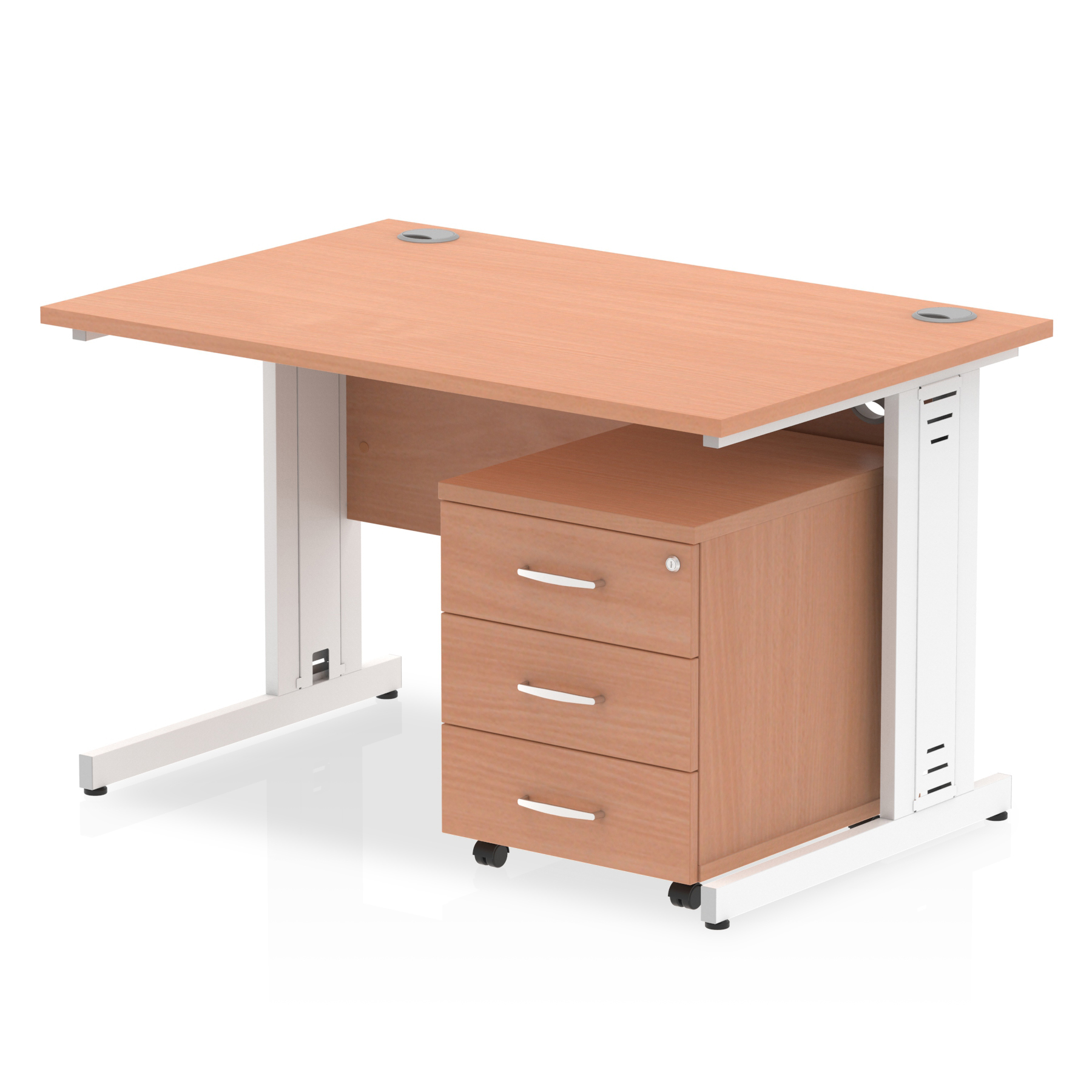 Beech / White Frame