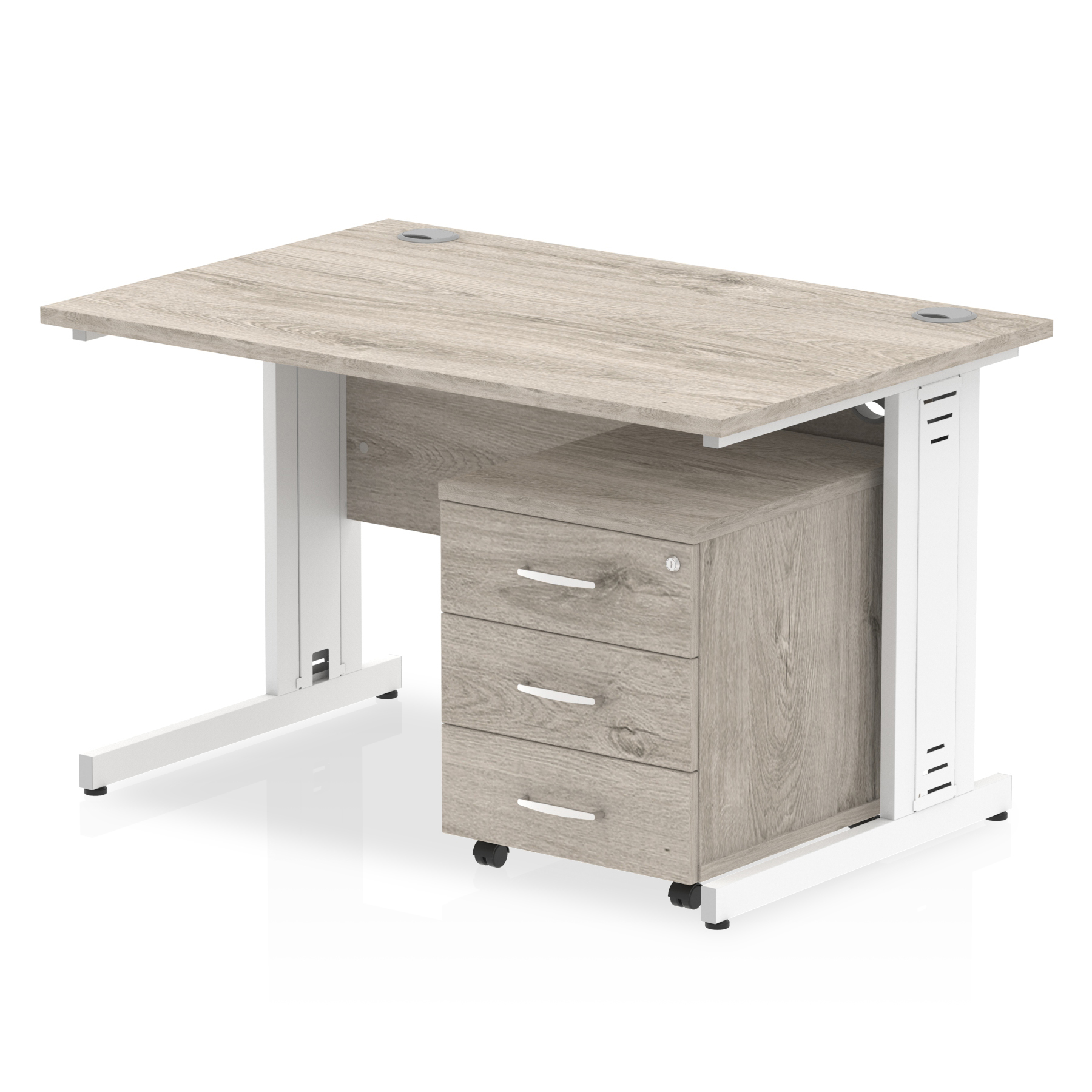 Grey Oak / White Frame