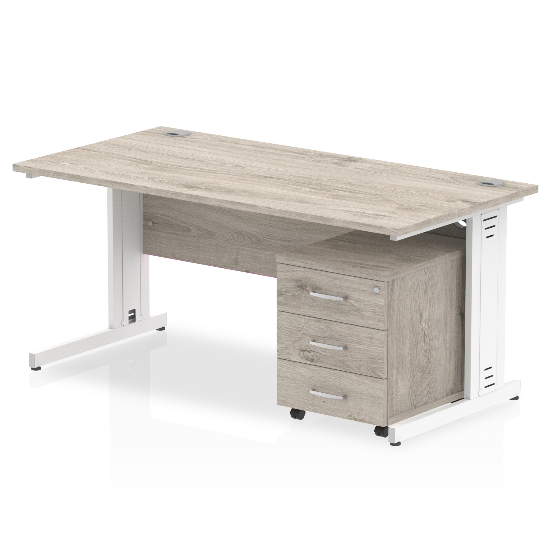 Grey Oak / White Frame