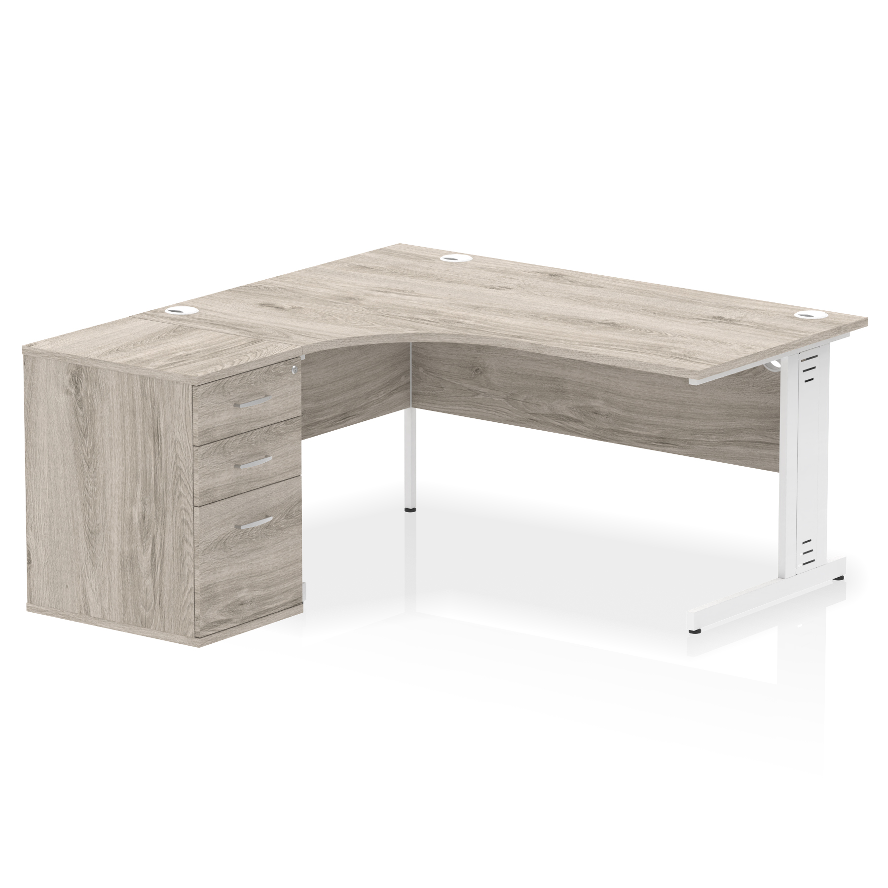 Grey Oak / White Frame