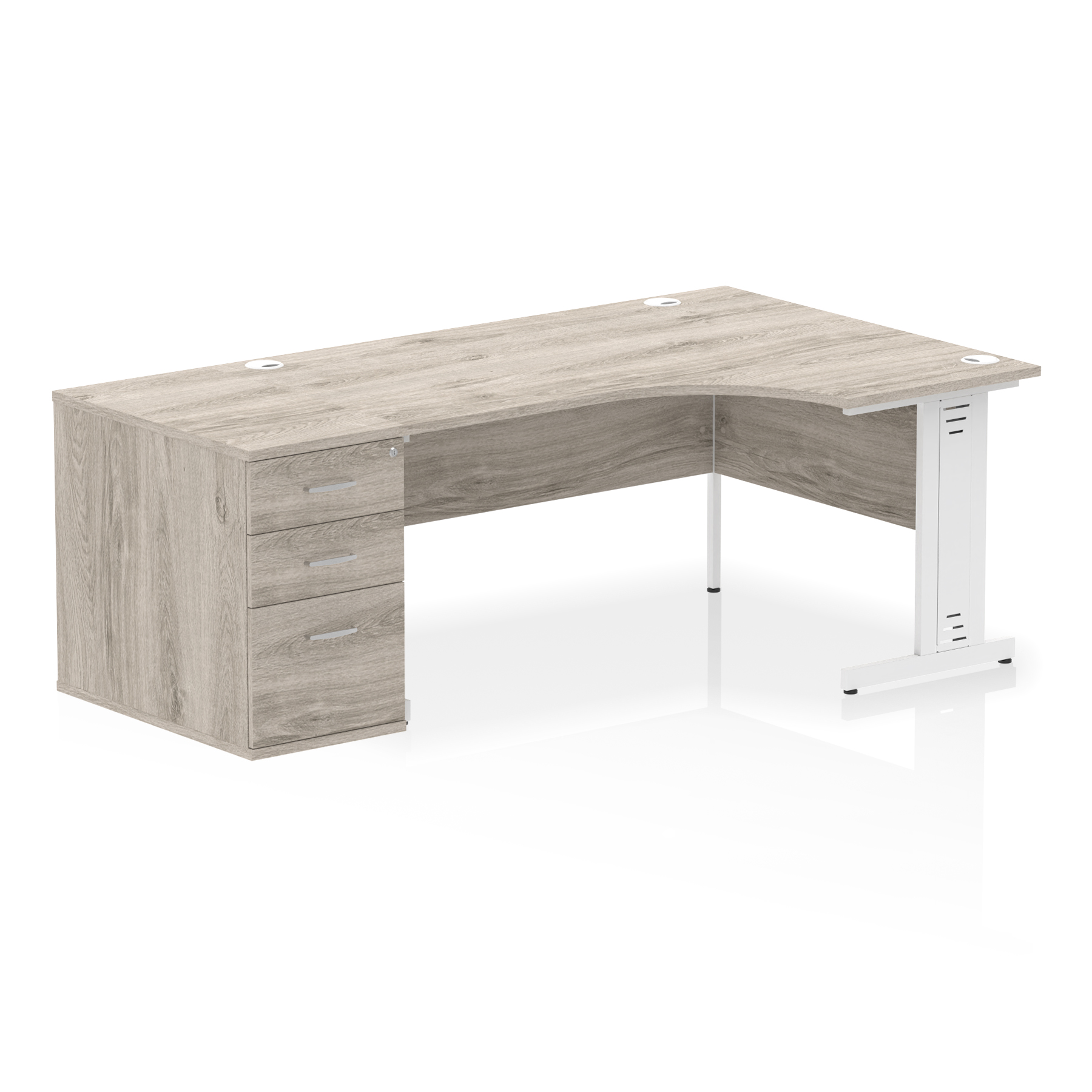 Grey Oak / White Frame