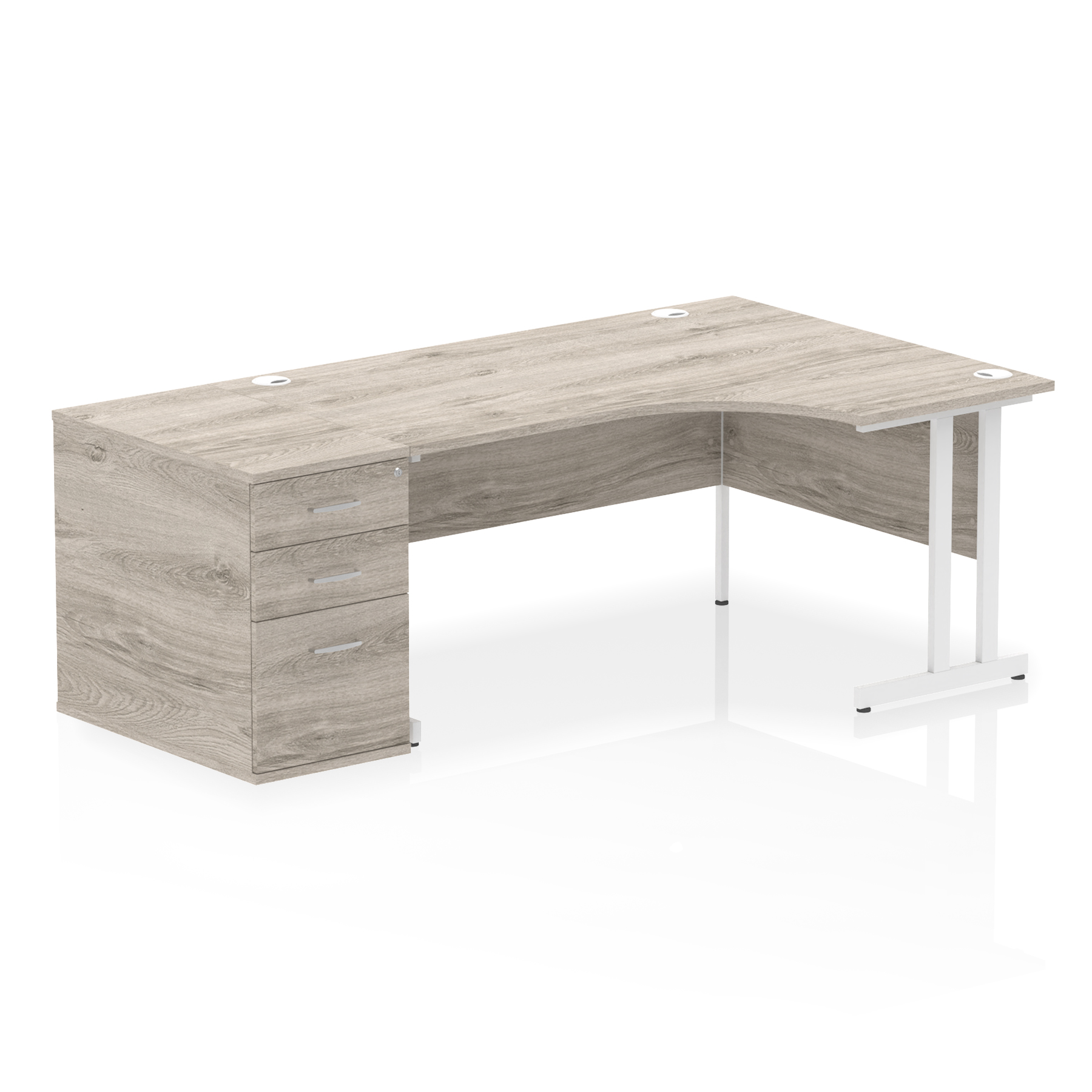 Grey Oak / White Frame