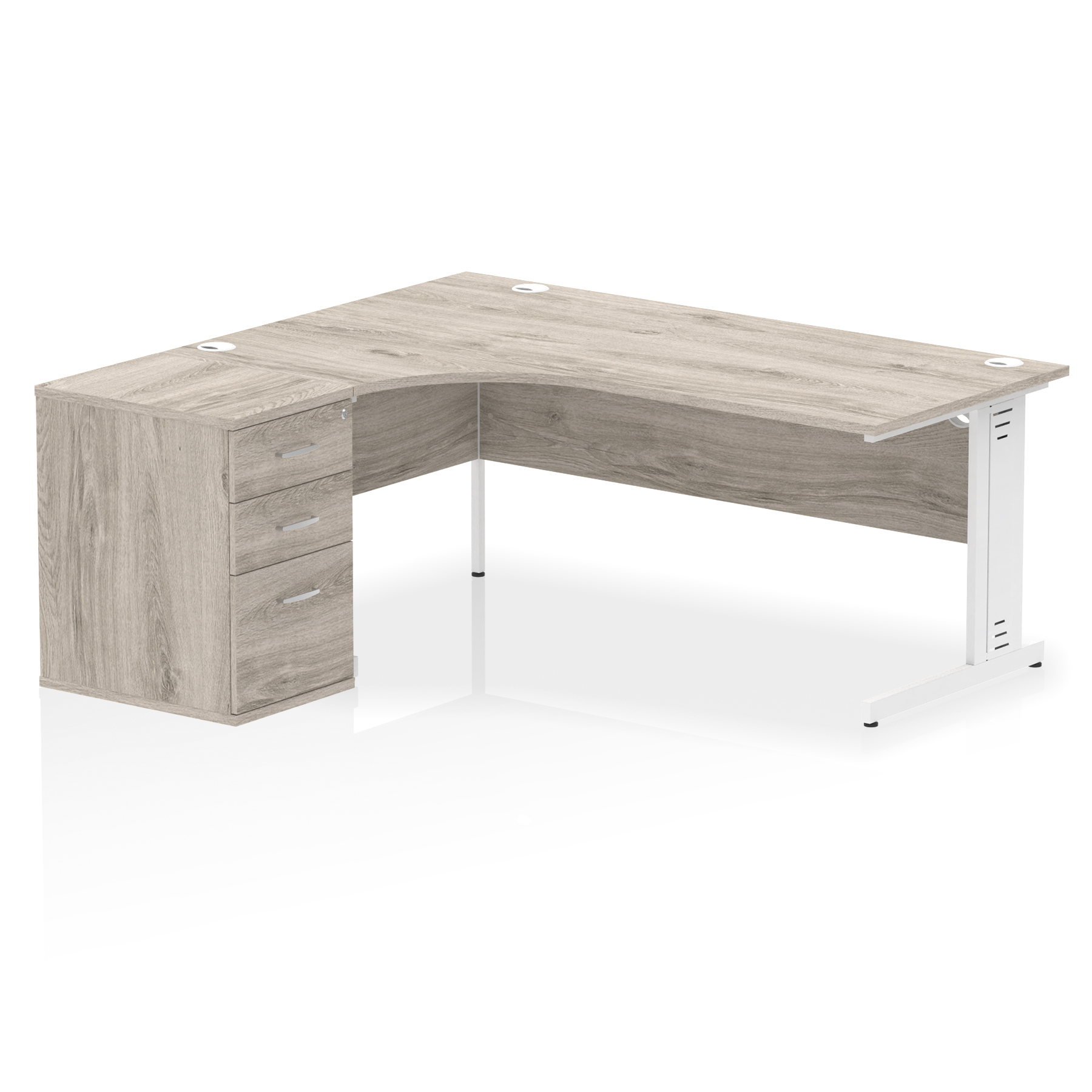 Grey Oak / White Frame