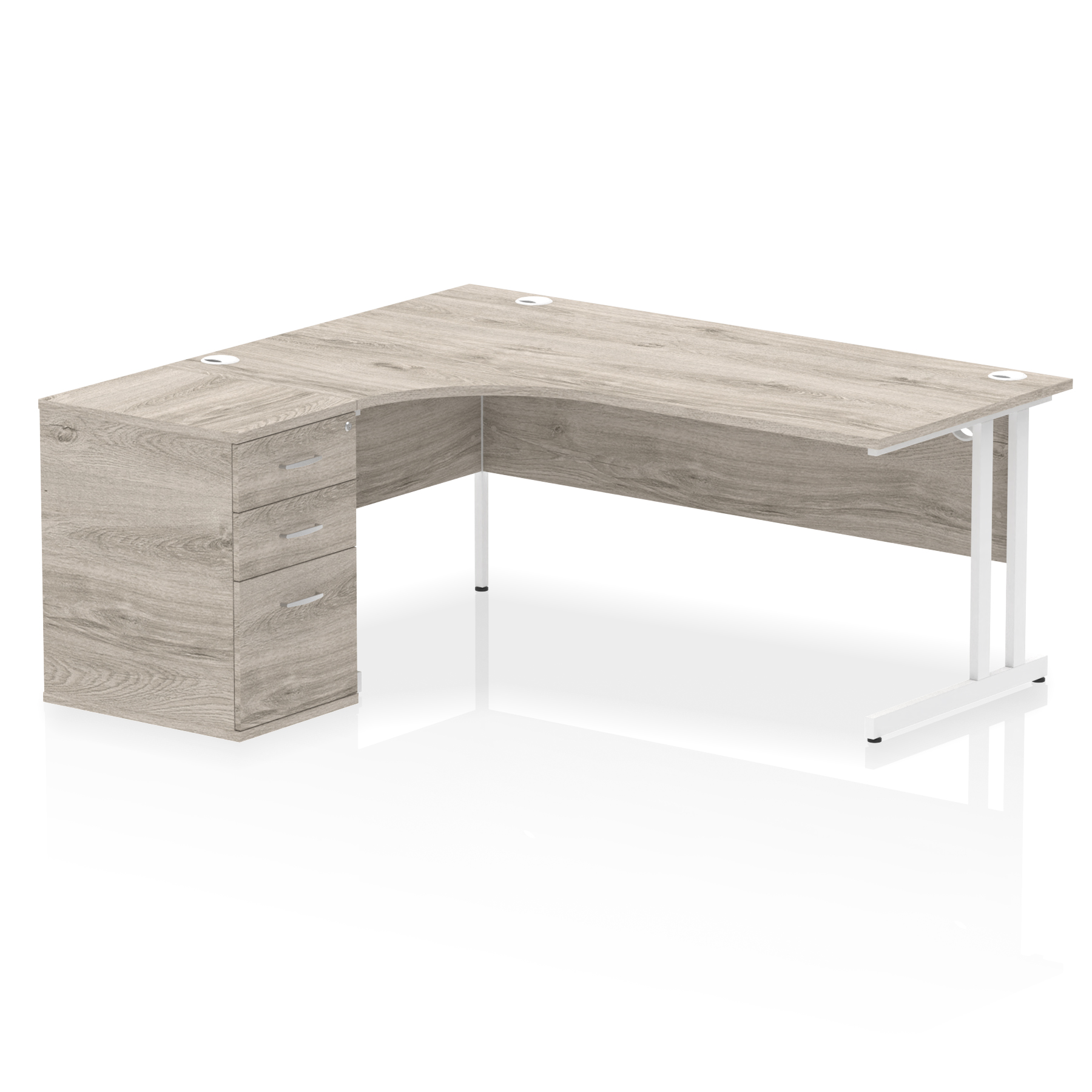 Grey Oak / White Frame