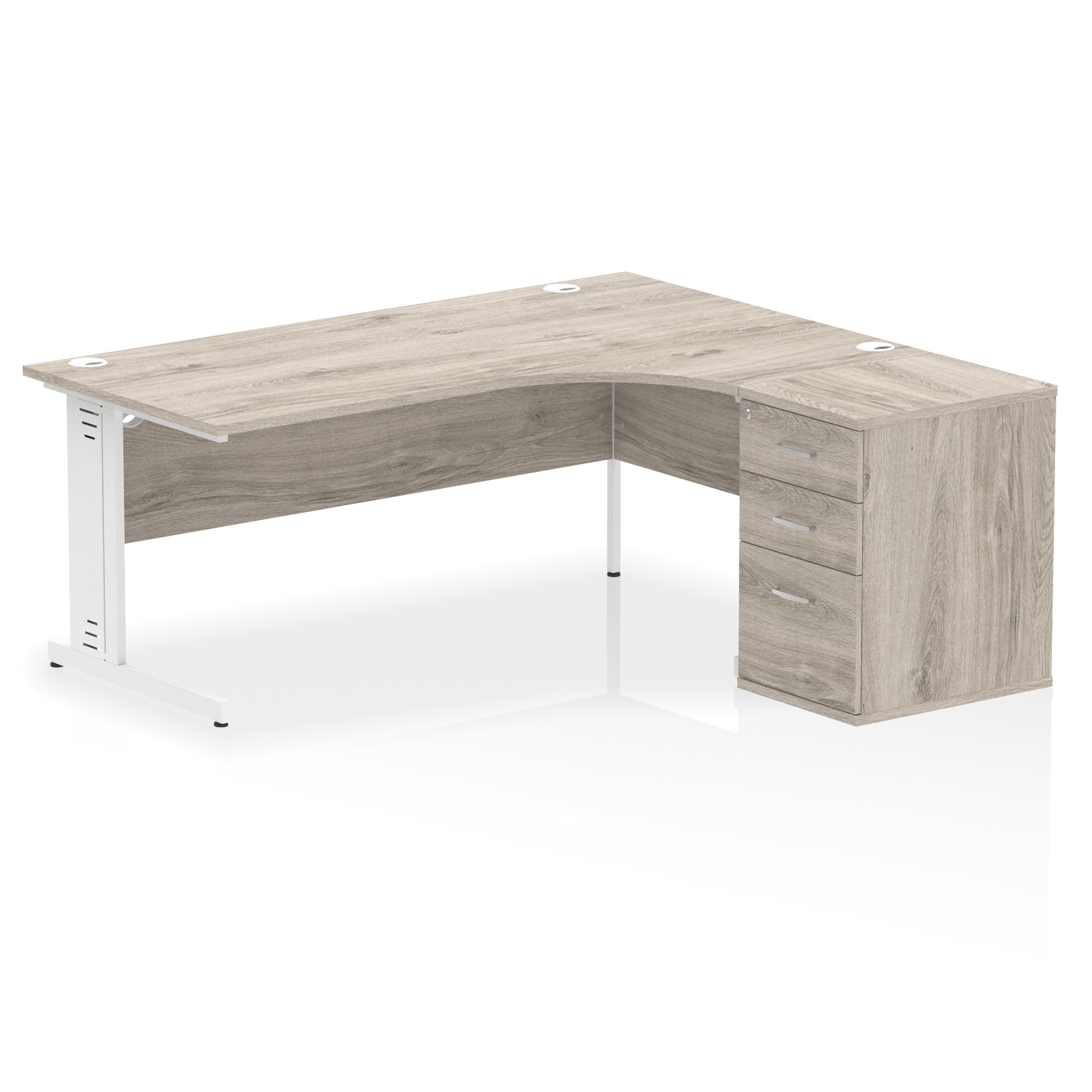 Grey Oak / White Frame