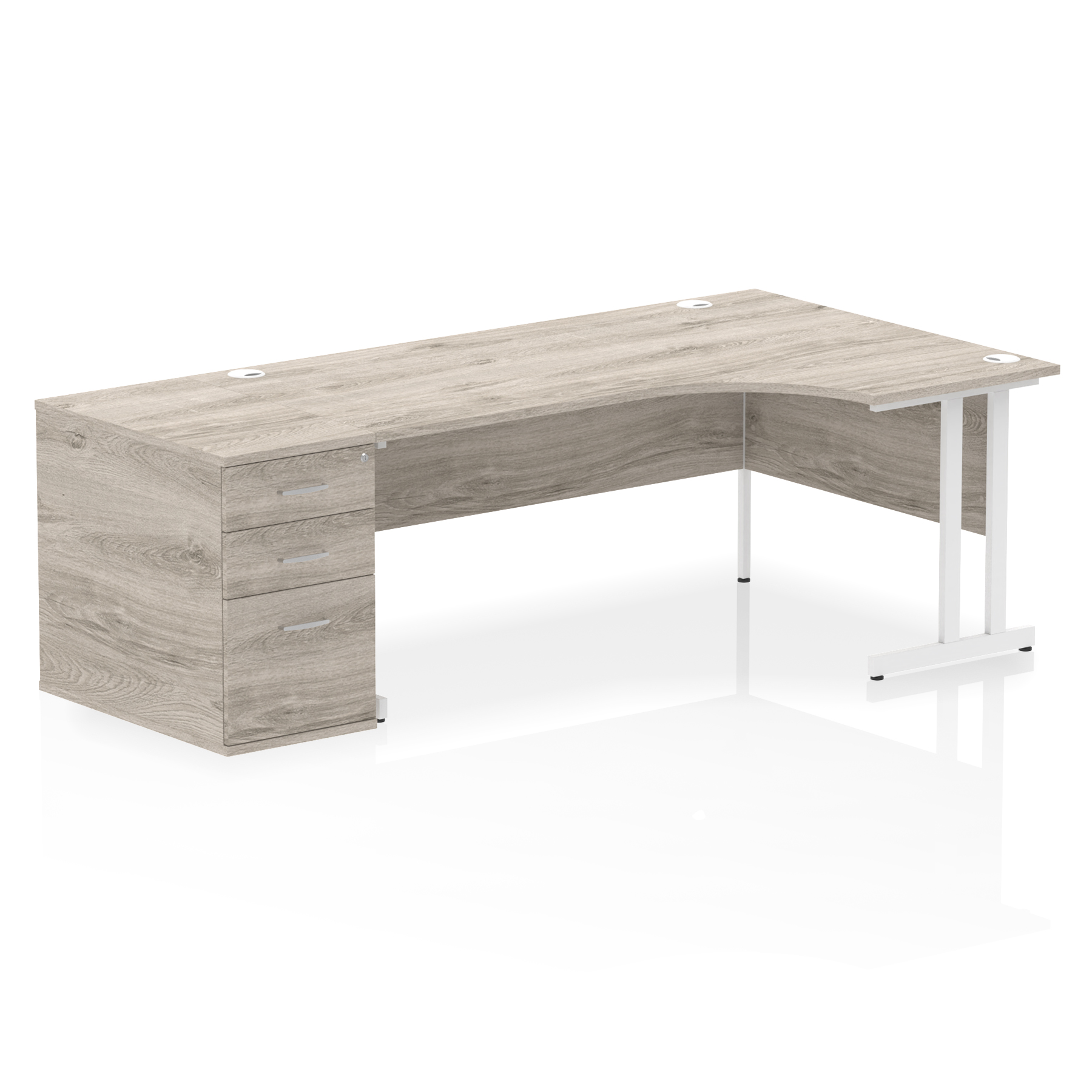 Grey Oak / White Frame