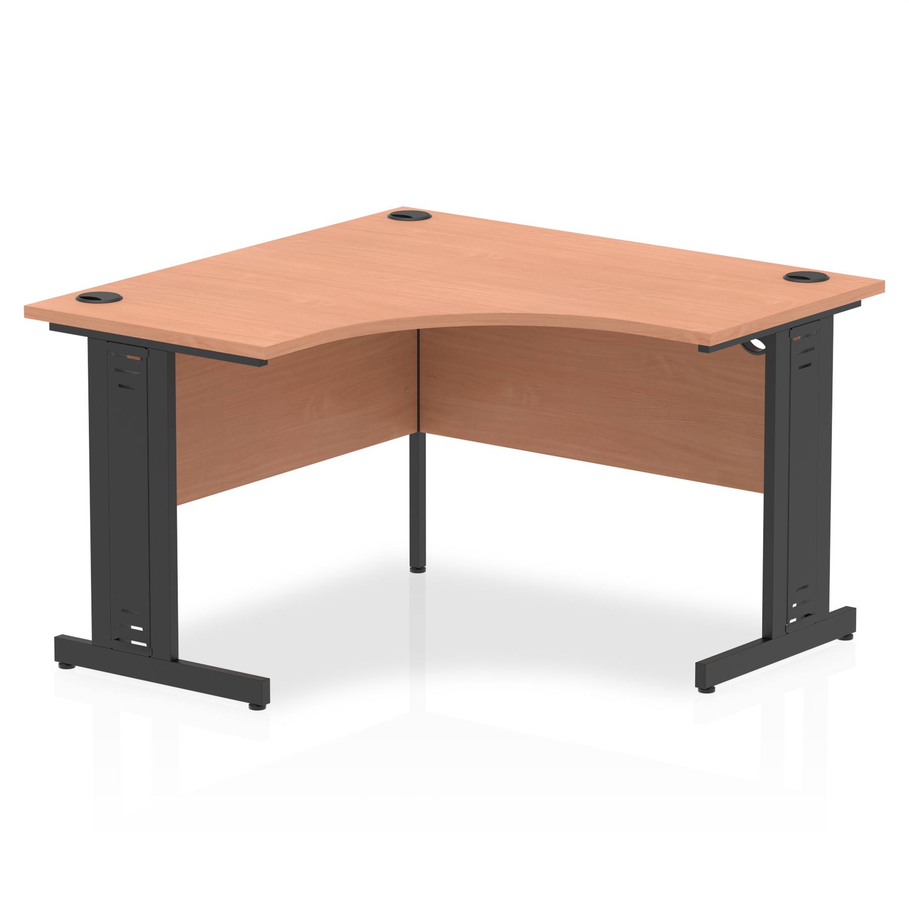 Impulse 1200mm Cable Managed Leg Corner Desk — Beech / Black Frame