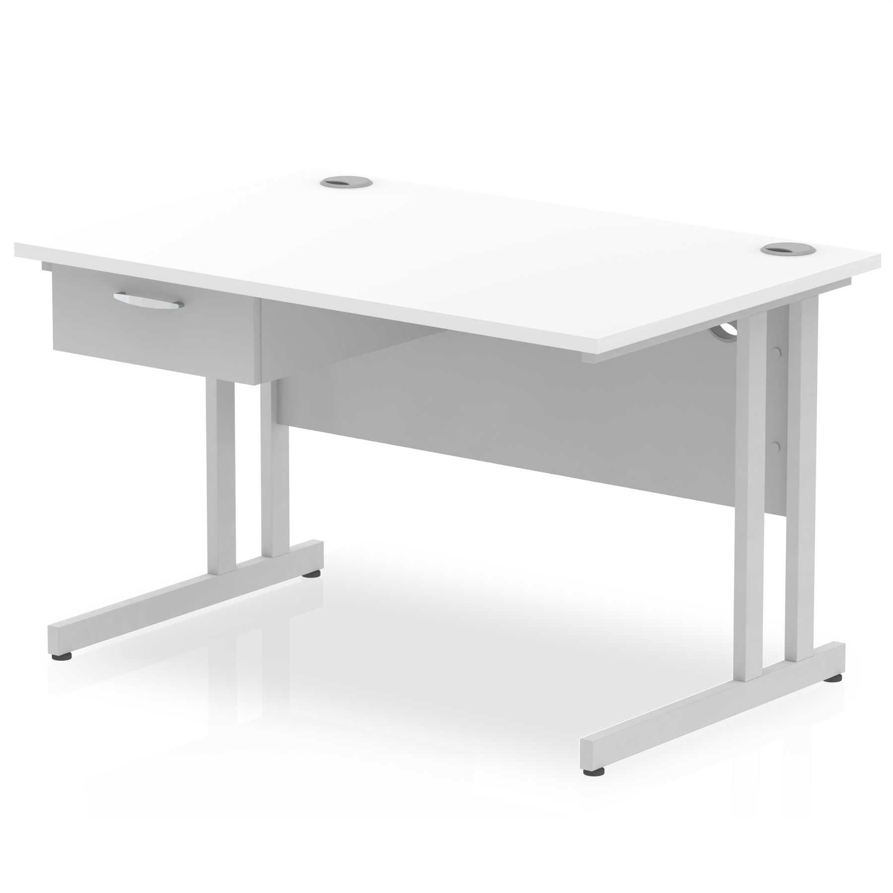 White / Silver Frame