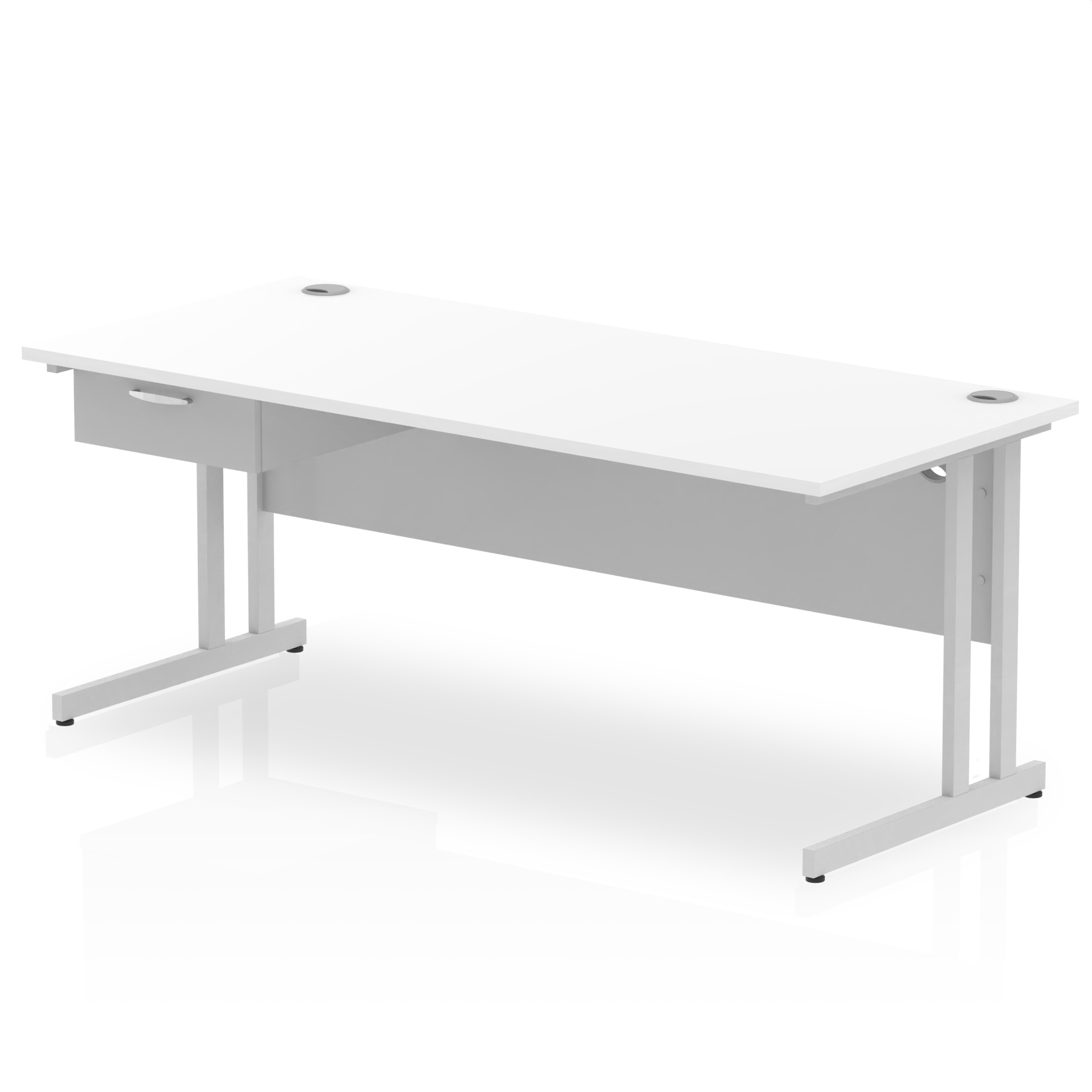 White / Silver Frame