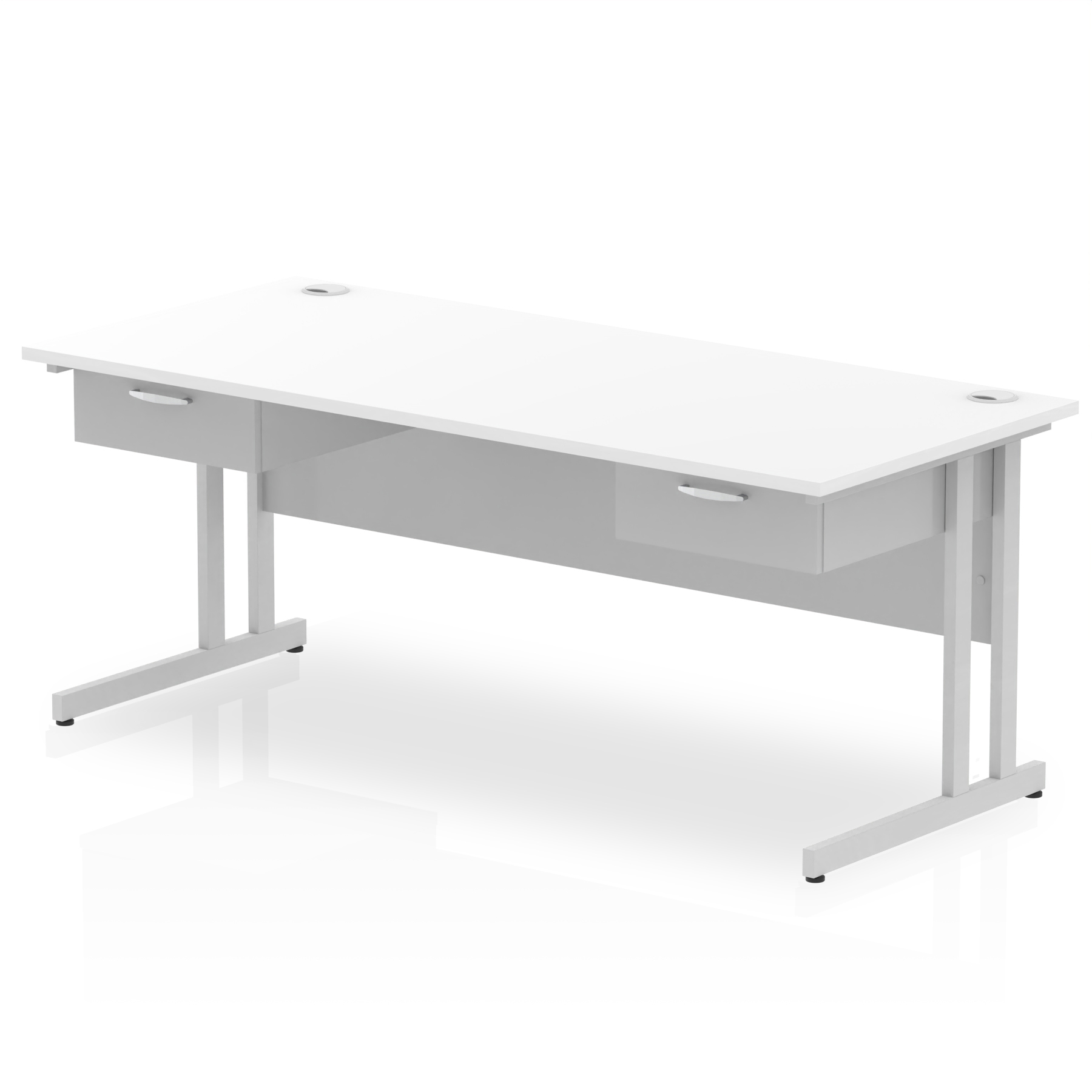 White / Silver Frame