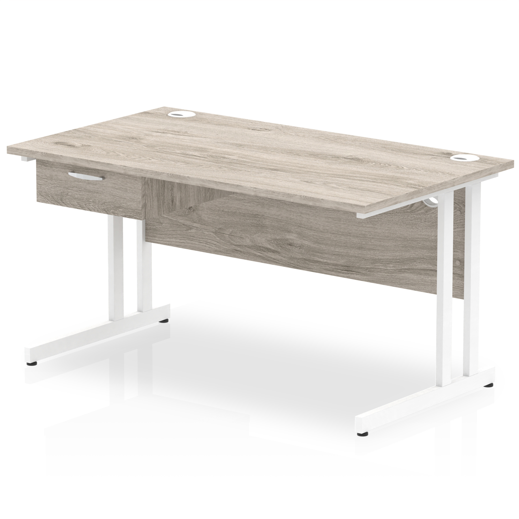 Grey Oak / White Frame