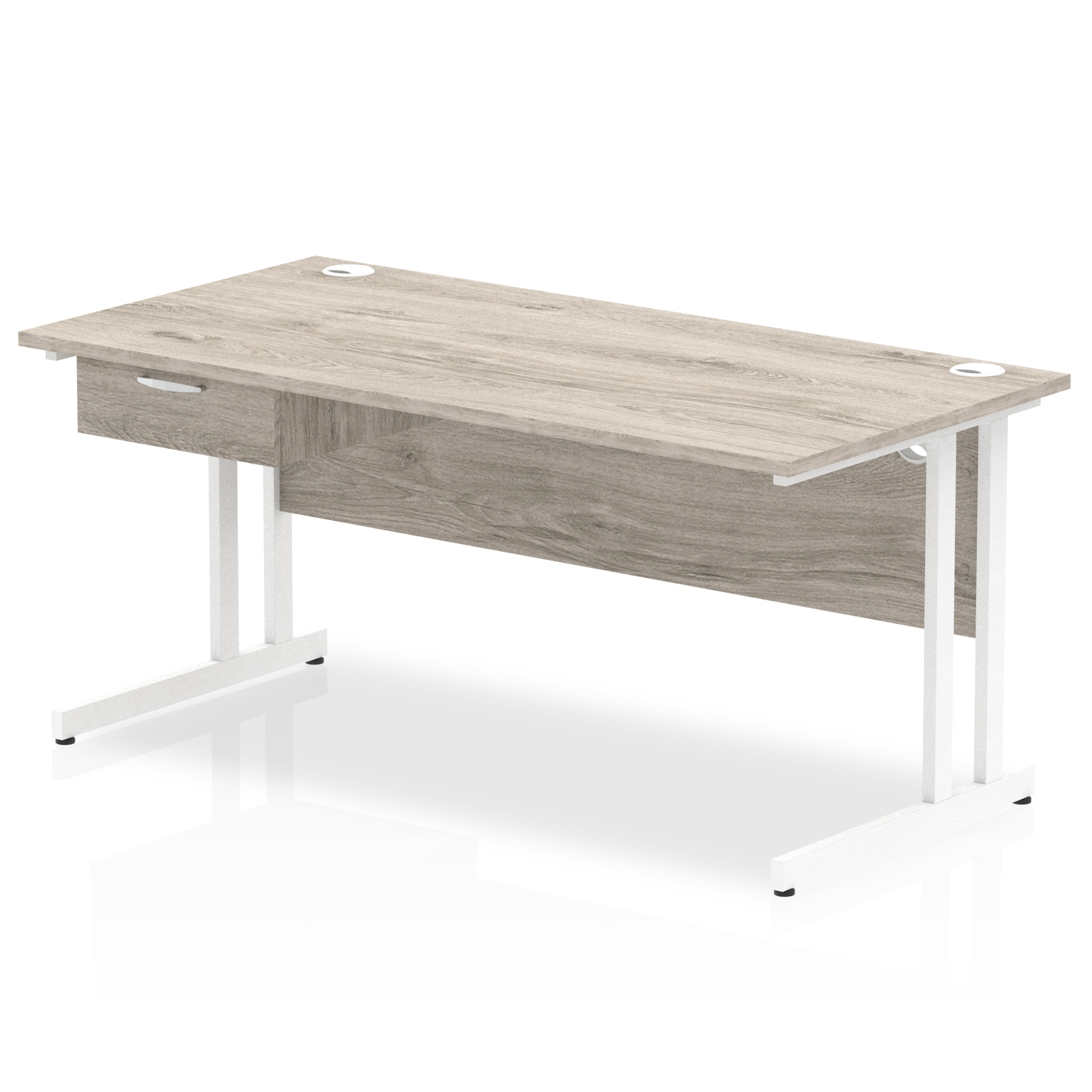 Grey Oak / White Frame