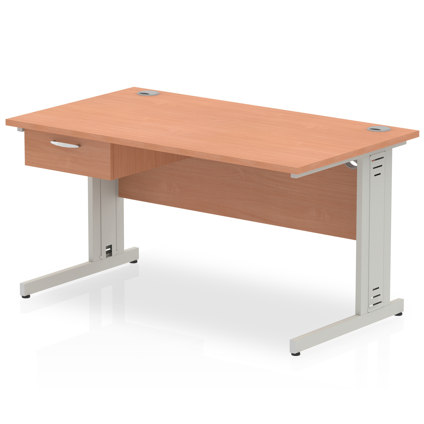 Beech / Silver Frame