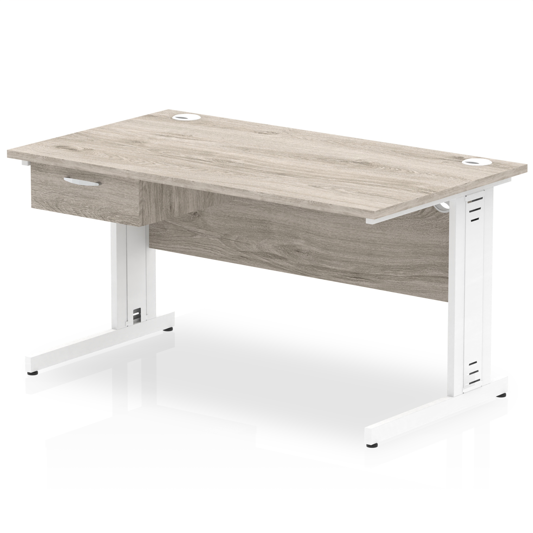 Grey Oak / White Frame