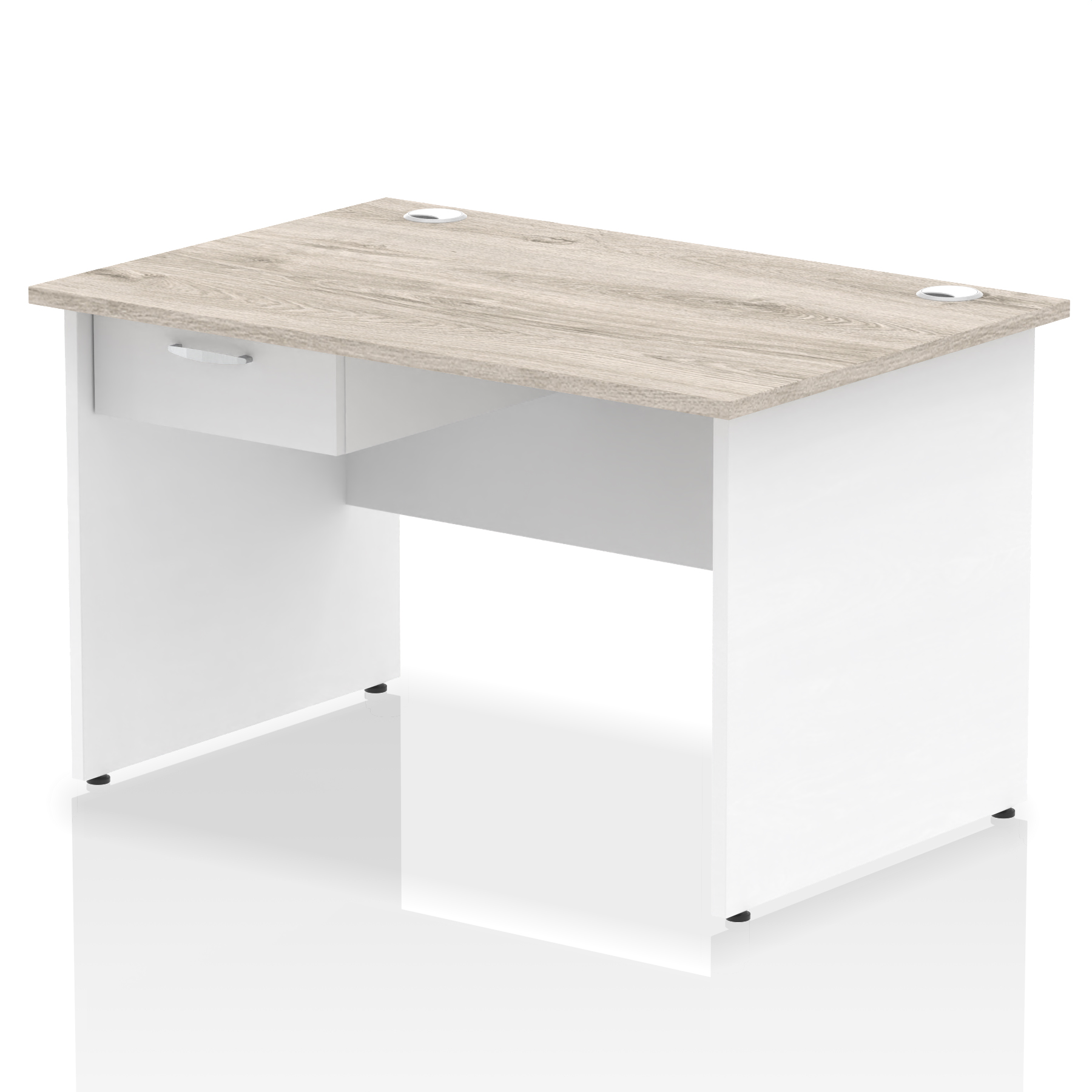 Grey Oak & White / White Panel Frame