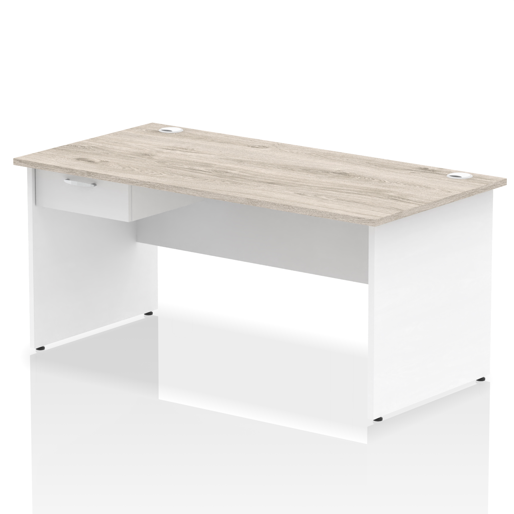 Grey Oak & White / White Panel Frame
