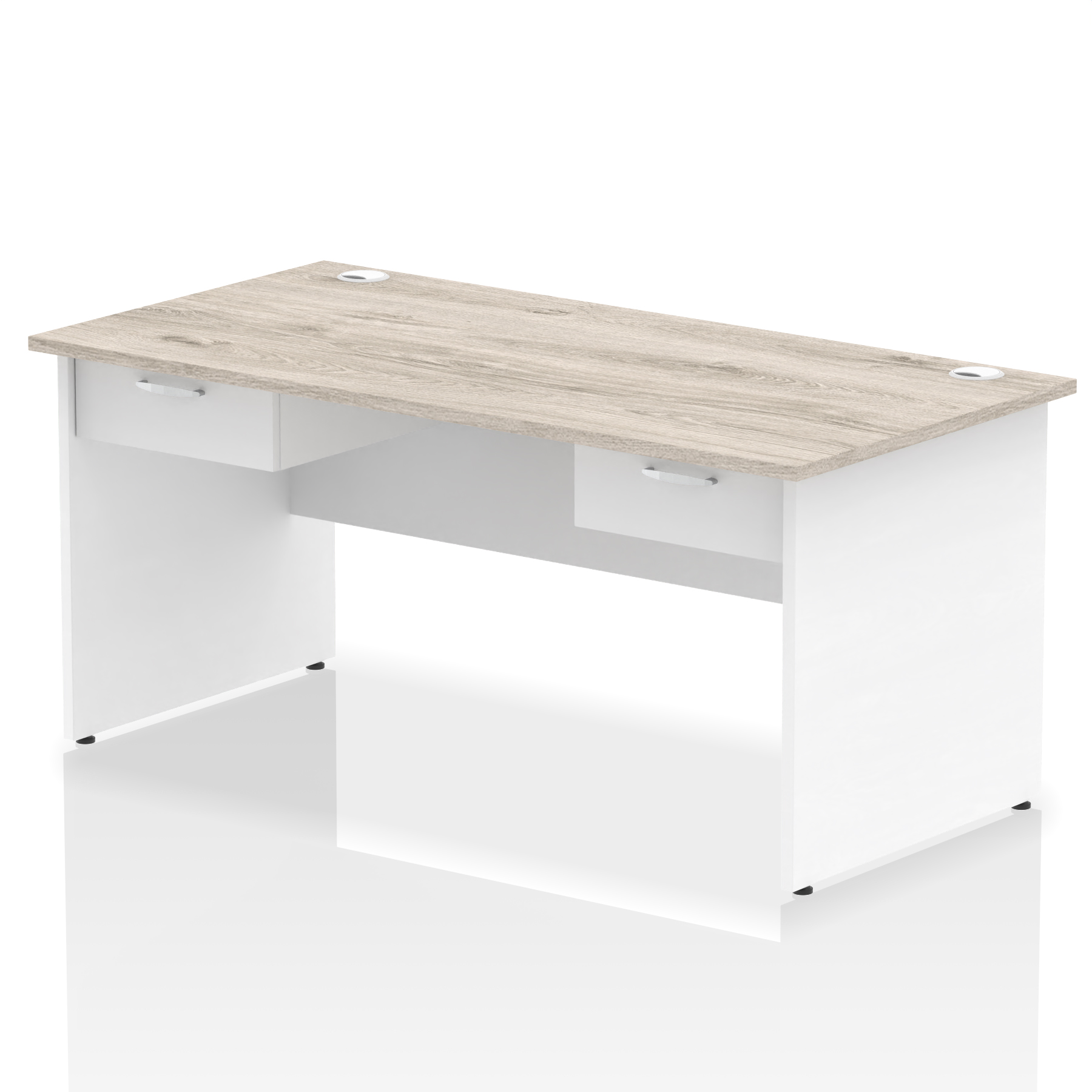 Grey Oak & White / White Panel Frame