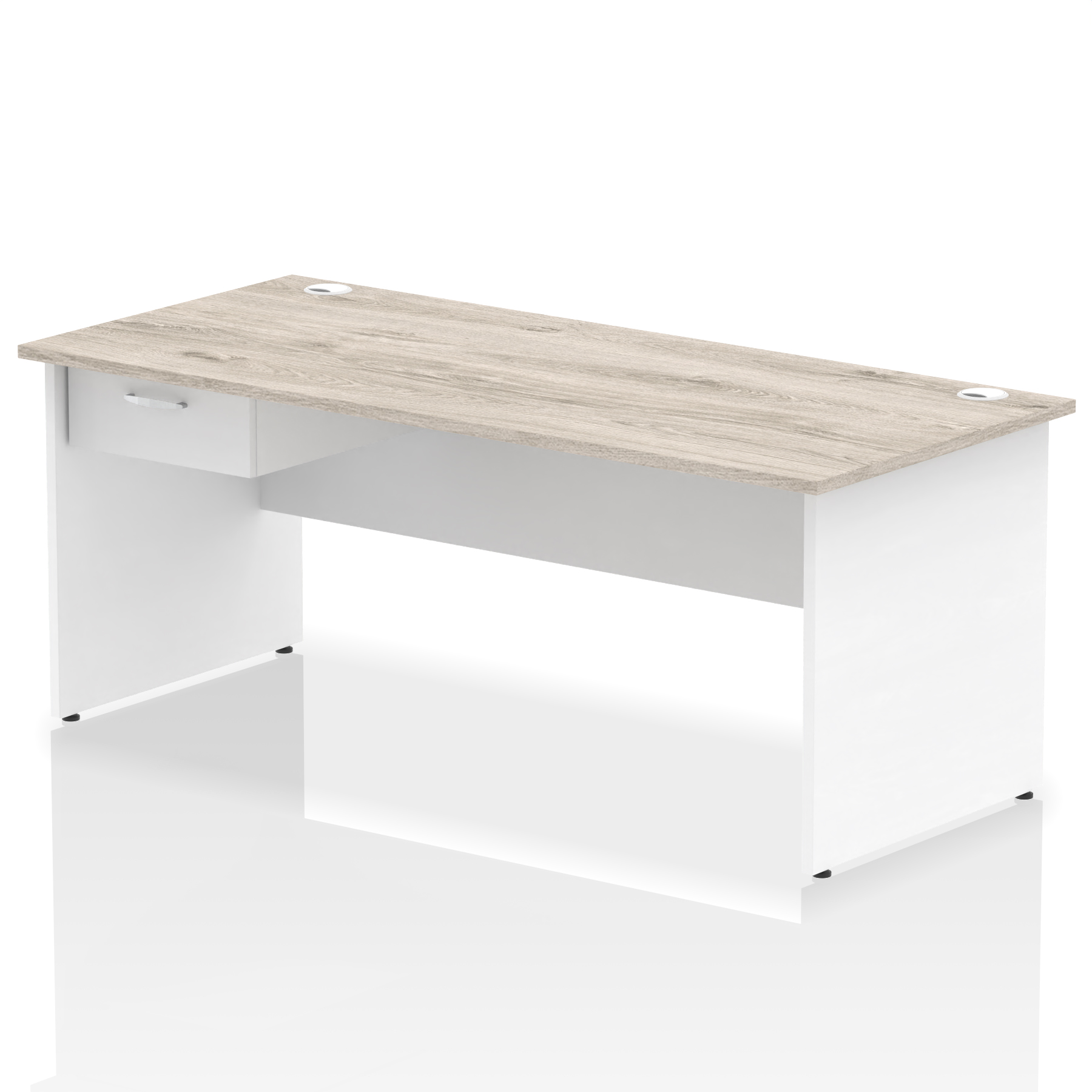 Grey Oak & White / White Panel Frame