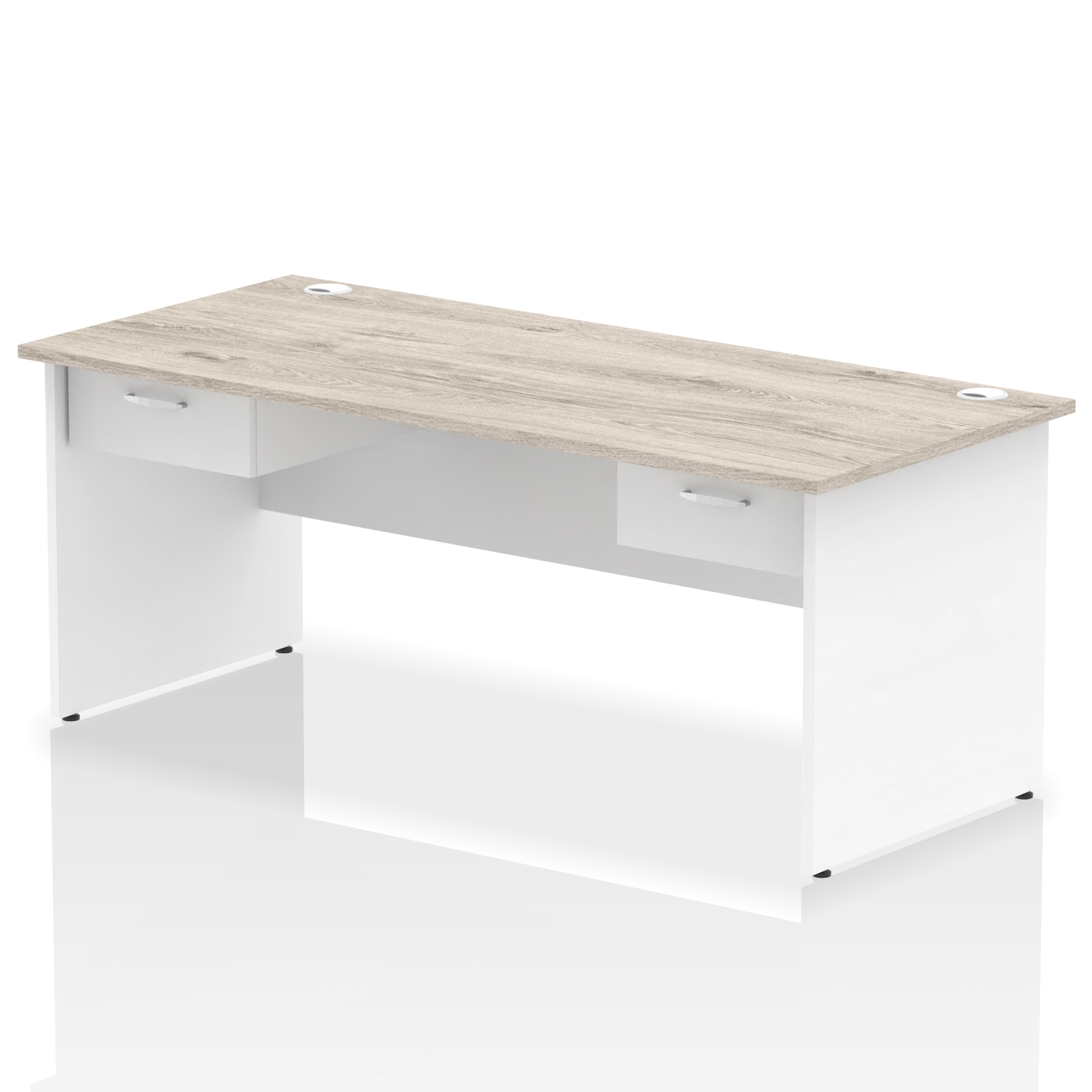 Grey Oak & White / White Panel Frame