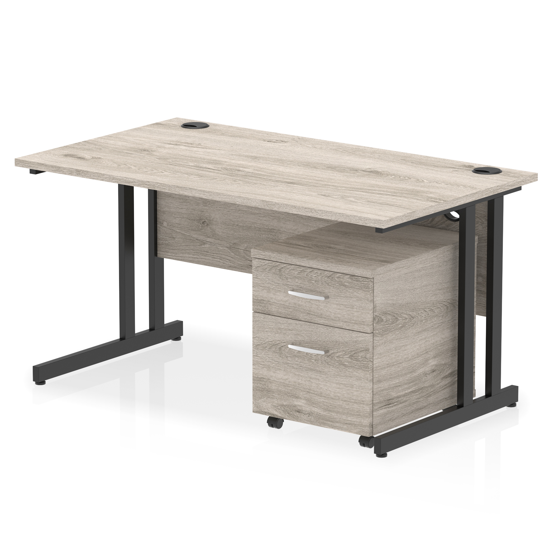 Grey Oak / Black Frame