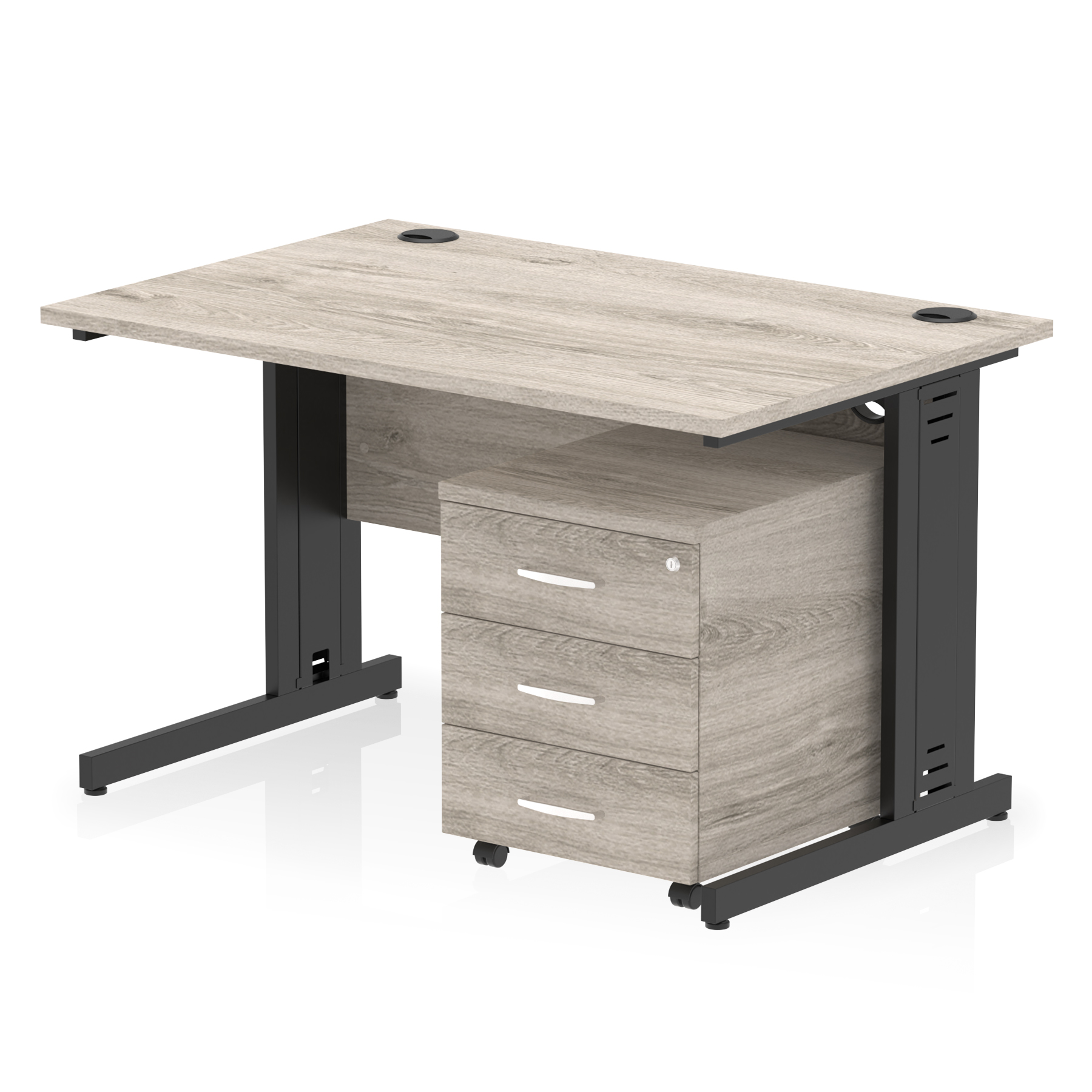 Grey Oak / Black Frame