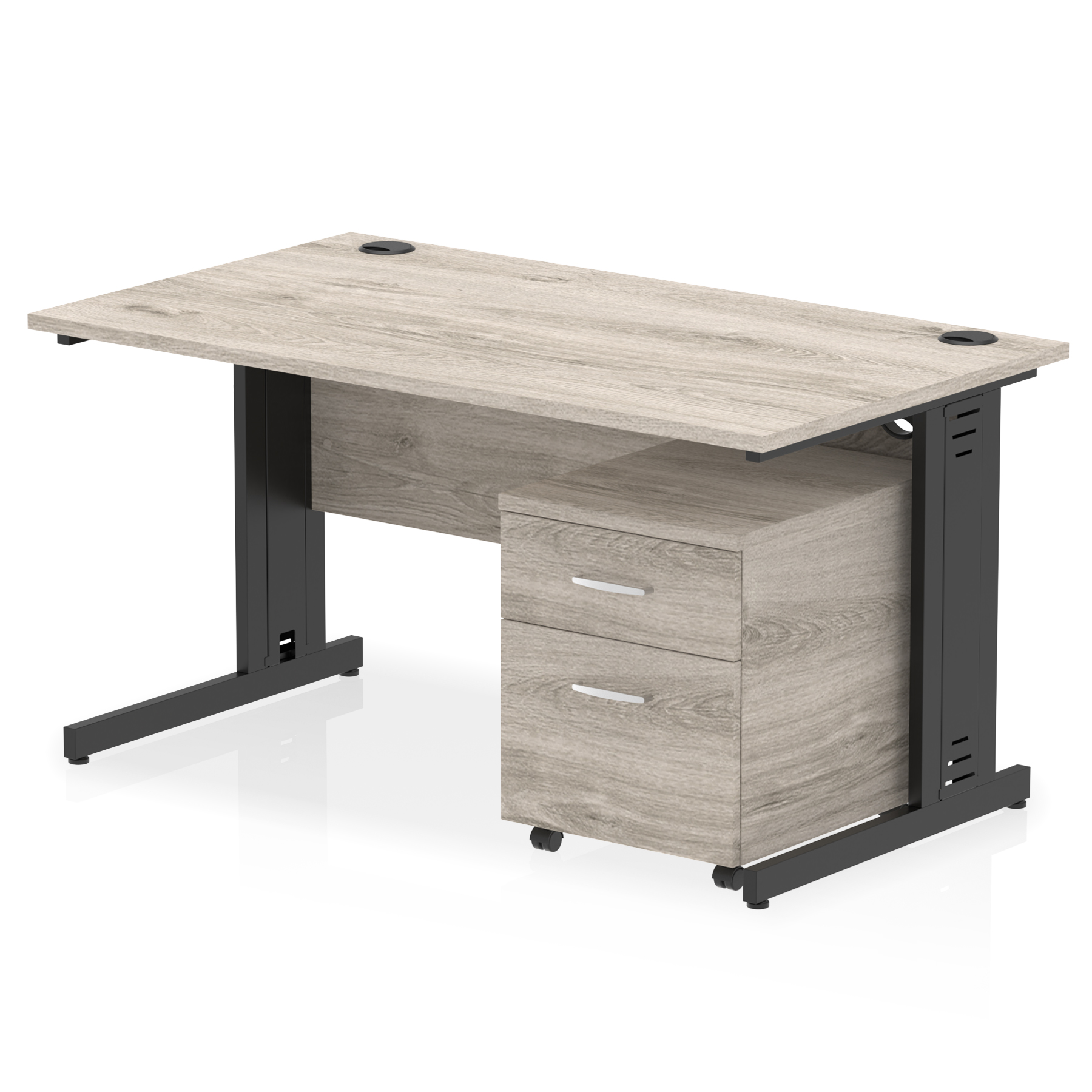 Grey Oak / Black Frame