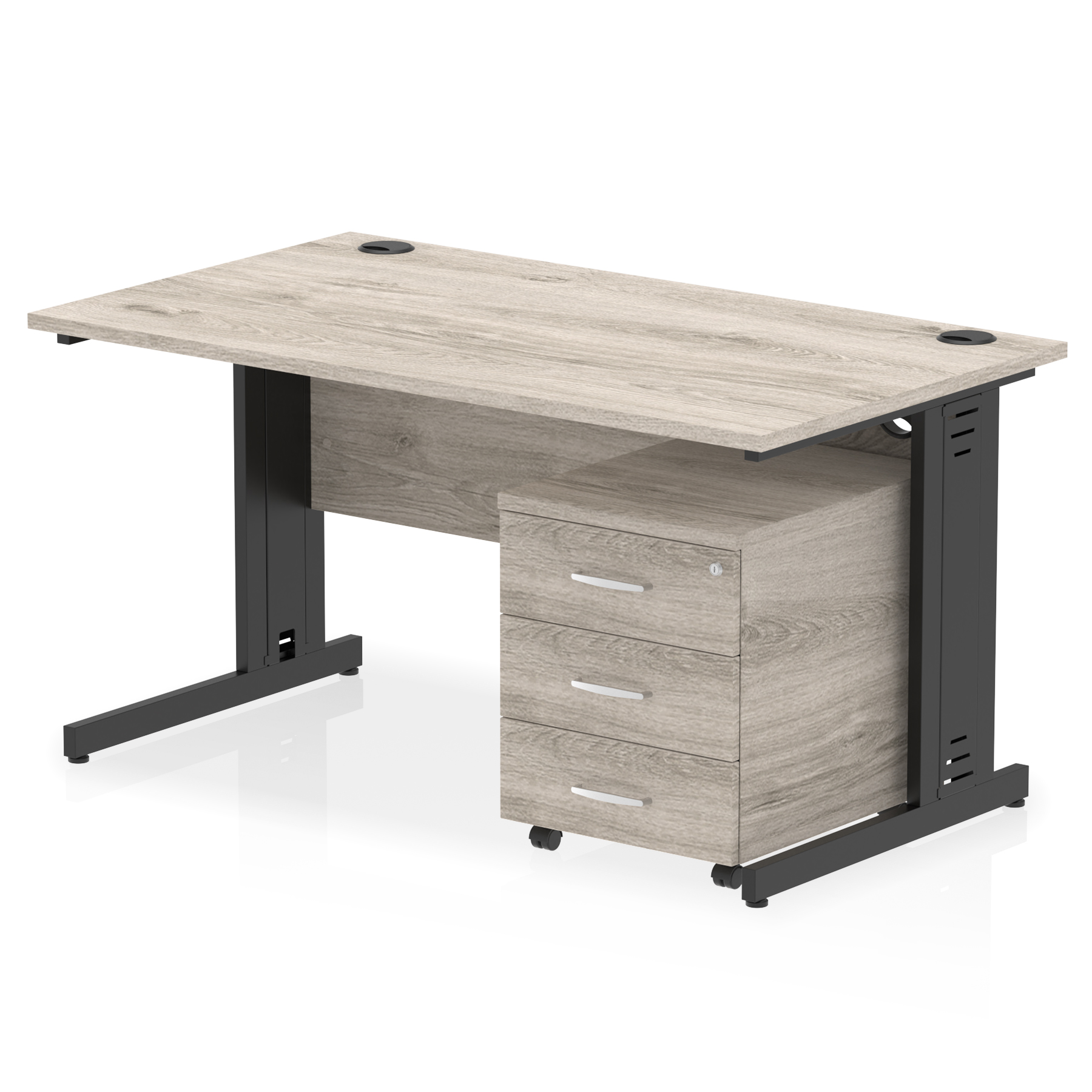 Grey Oak / Black Frame