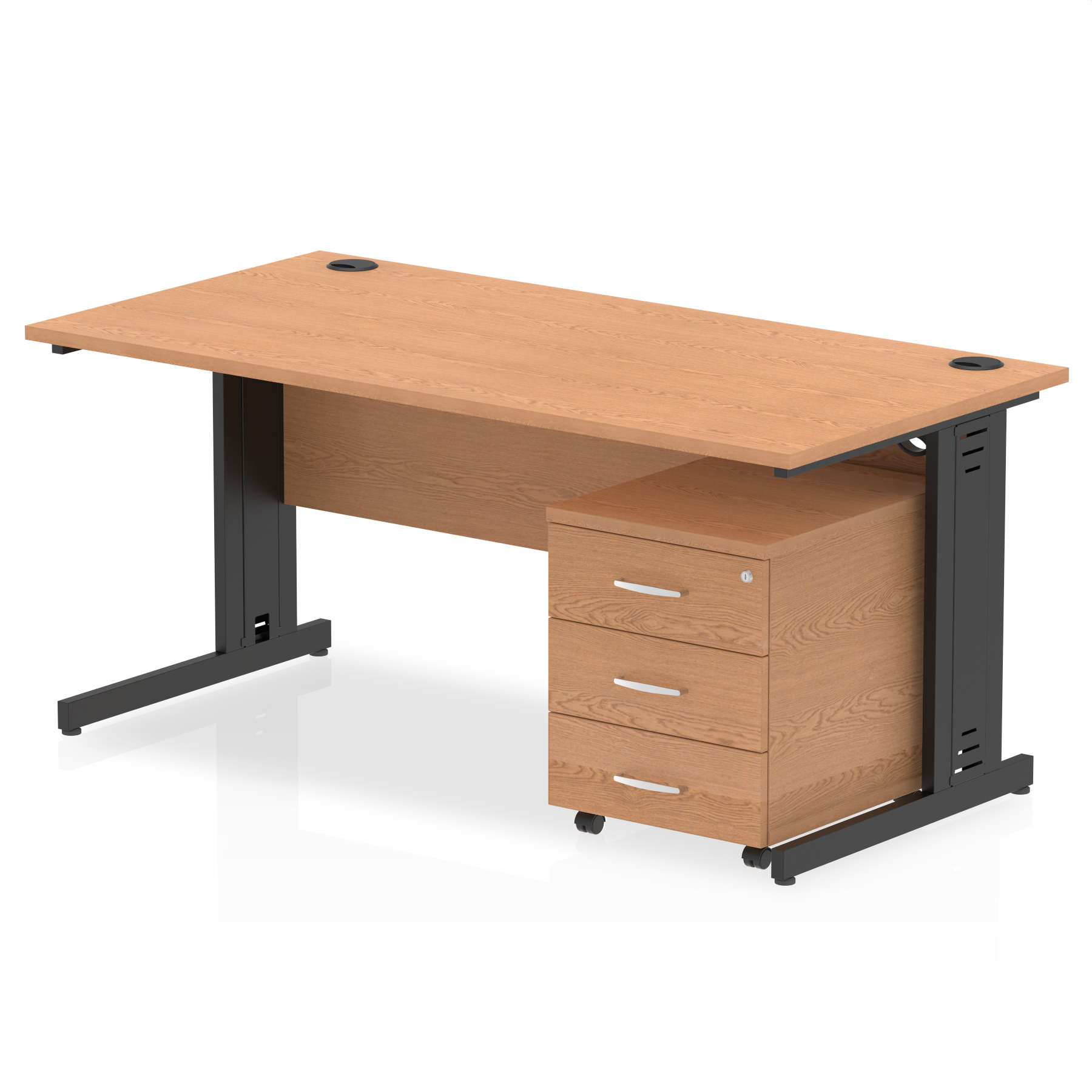 Oak / Black Frame