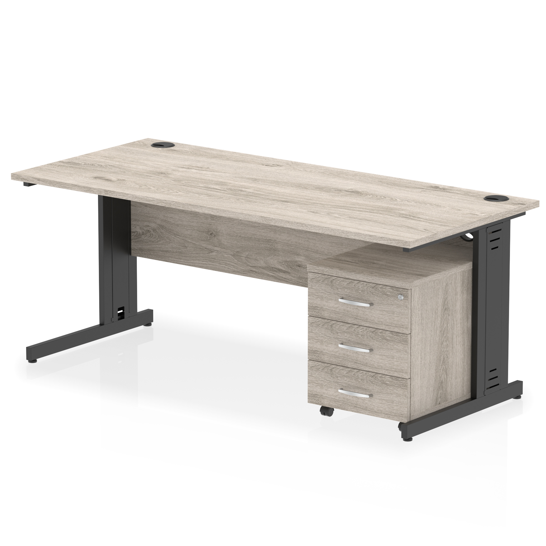 Grey Oak / Black Frame