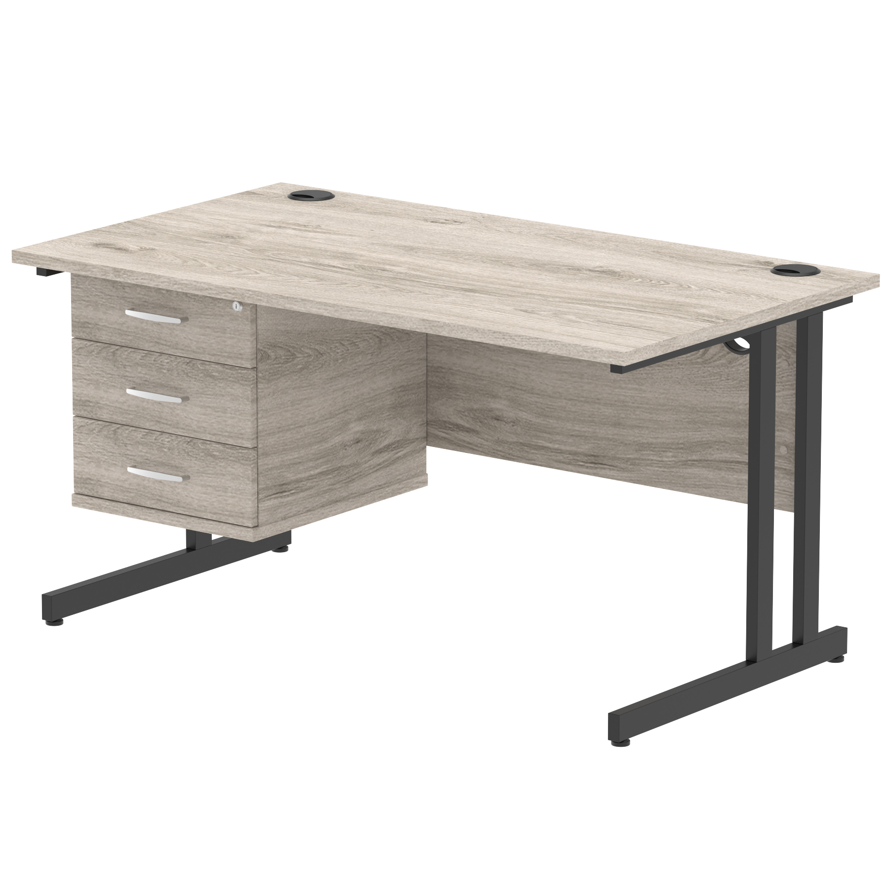 Grey Oak / Black Frame